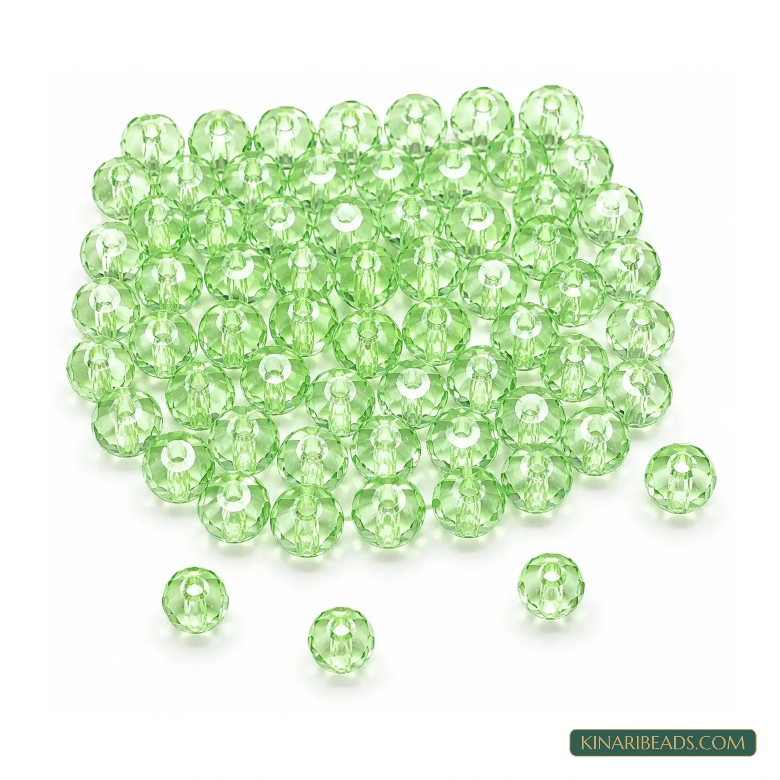 8mm Transparent Diamond-Cut Faceted Round Acrylic Beads - 100g