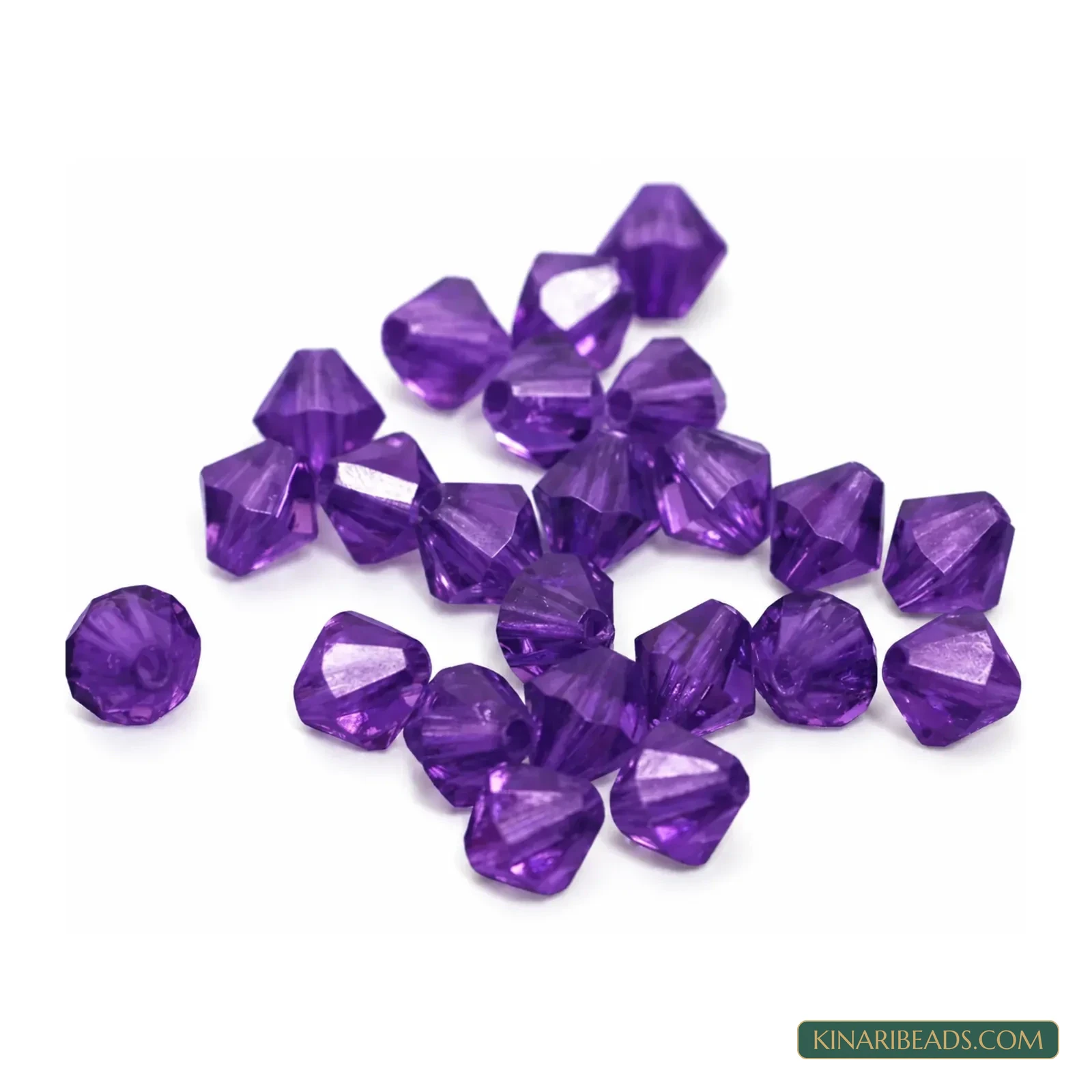 8mm Transparent Faceted Bicone Acrylic Beads for Jewellery Making - 100g