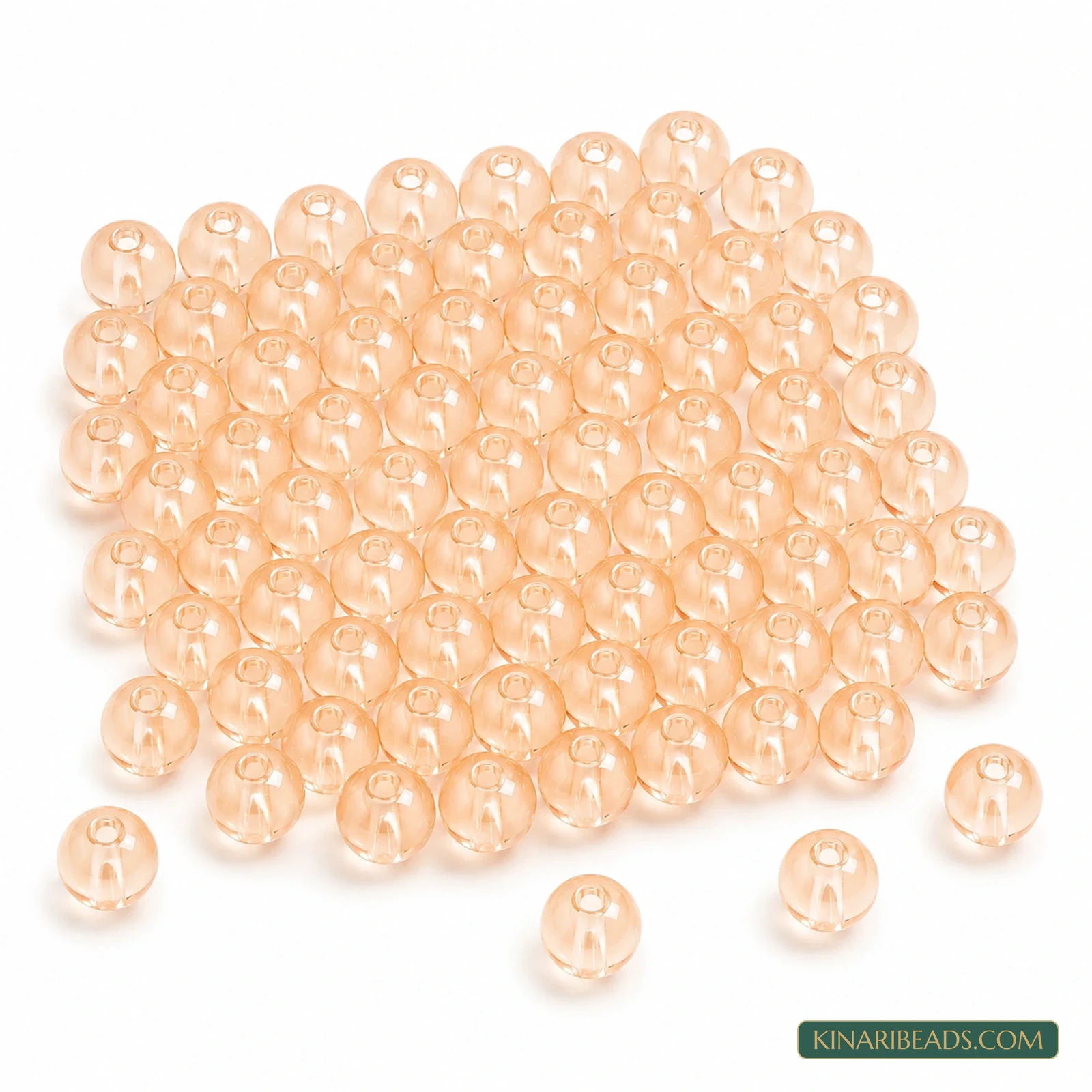 8mm Transparent Round Acrylic Beads - 100g