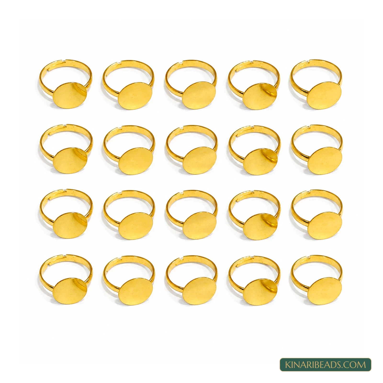 Adjustable Round Tray Ring Bases – 12mm, 20 Pack