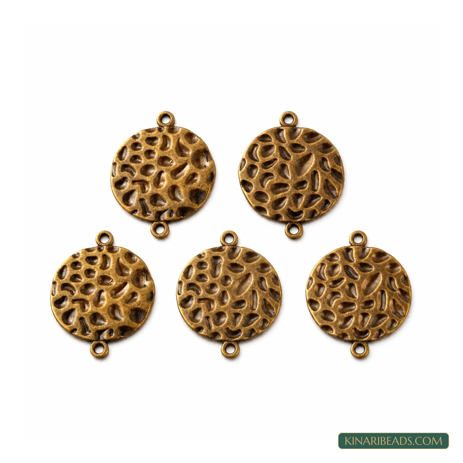 Antique Bronze Flat Round Connectors – 31x24mm