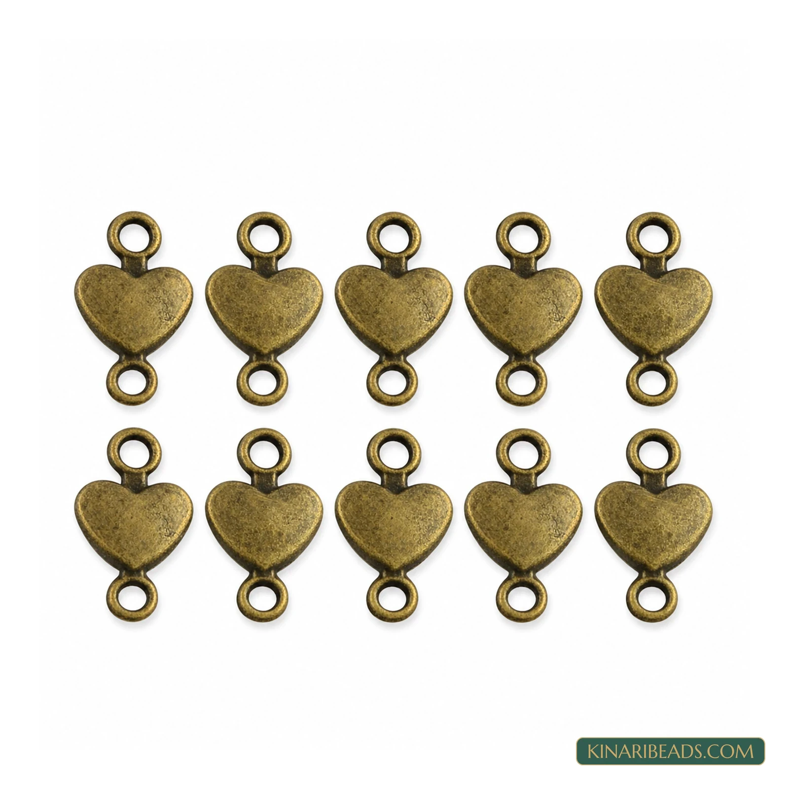 Antique Bronze Heart Link Connectors – 15x8mm