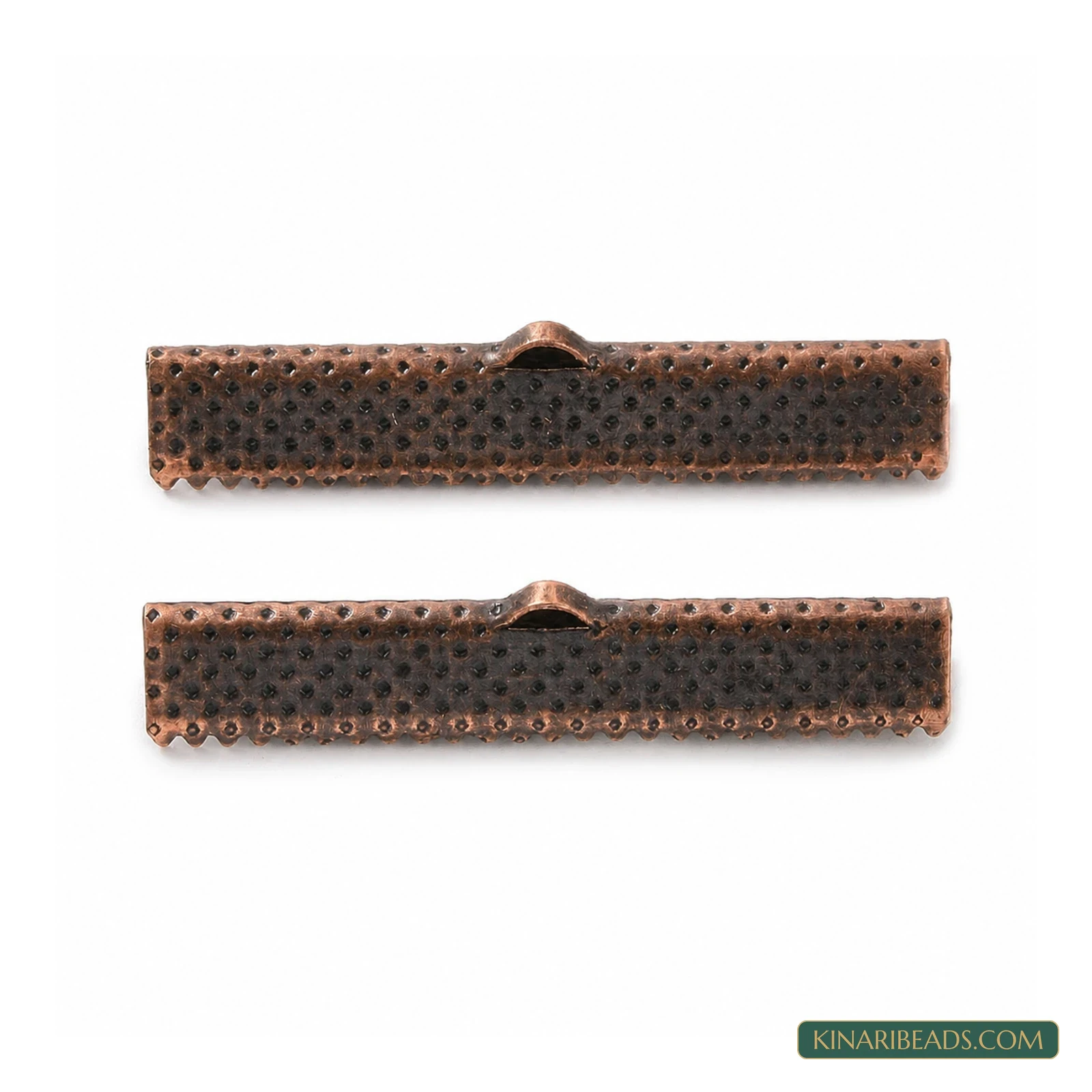 Antique Copper Ribbon Crimp Ends – 8×40mm product image