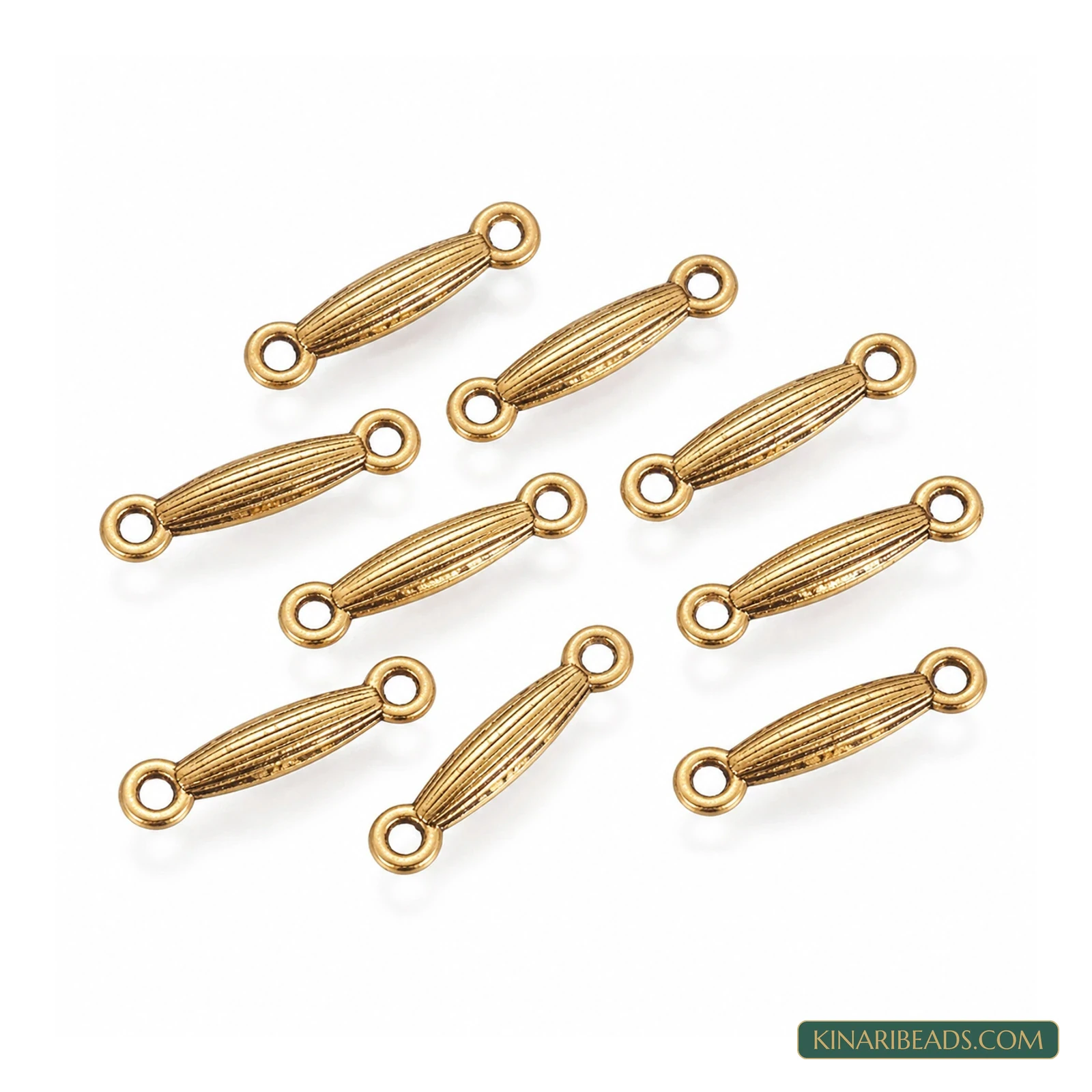 Antique Gold Bar Link Connectors – 18x3.5mm