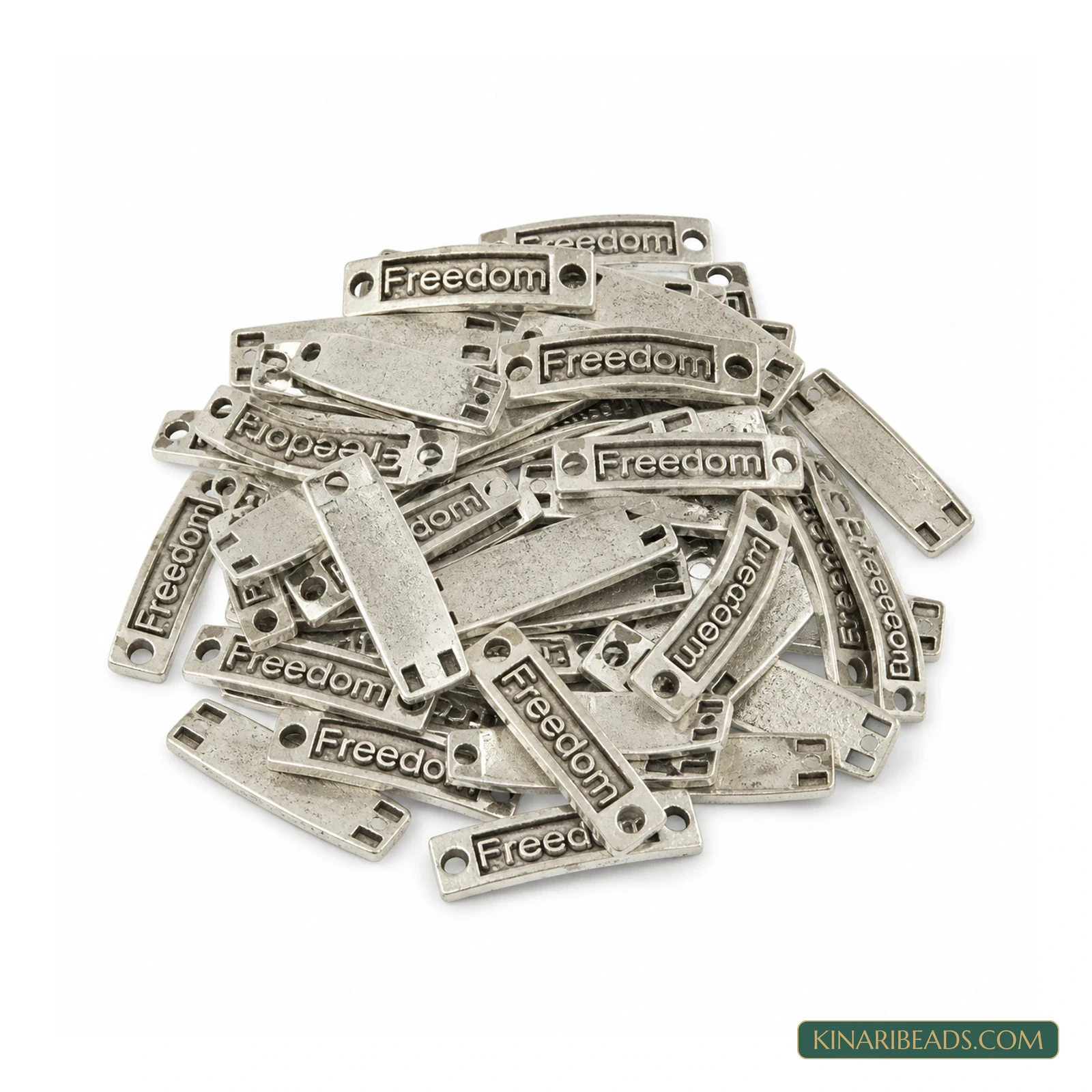 Antique Silver Freedom Rectangle Links – 10x35mm product image