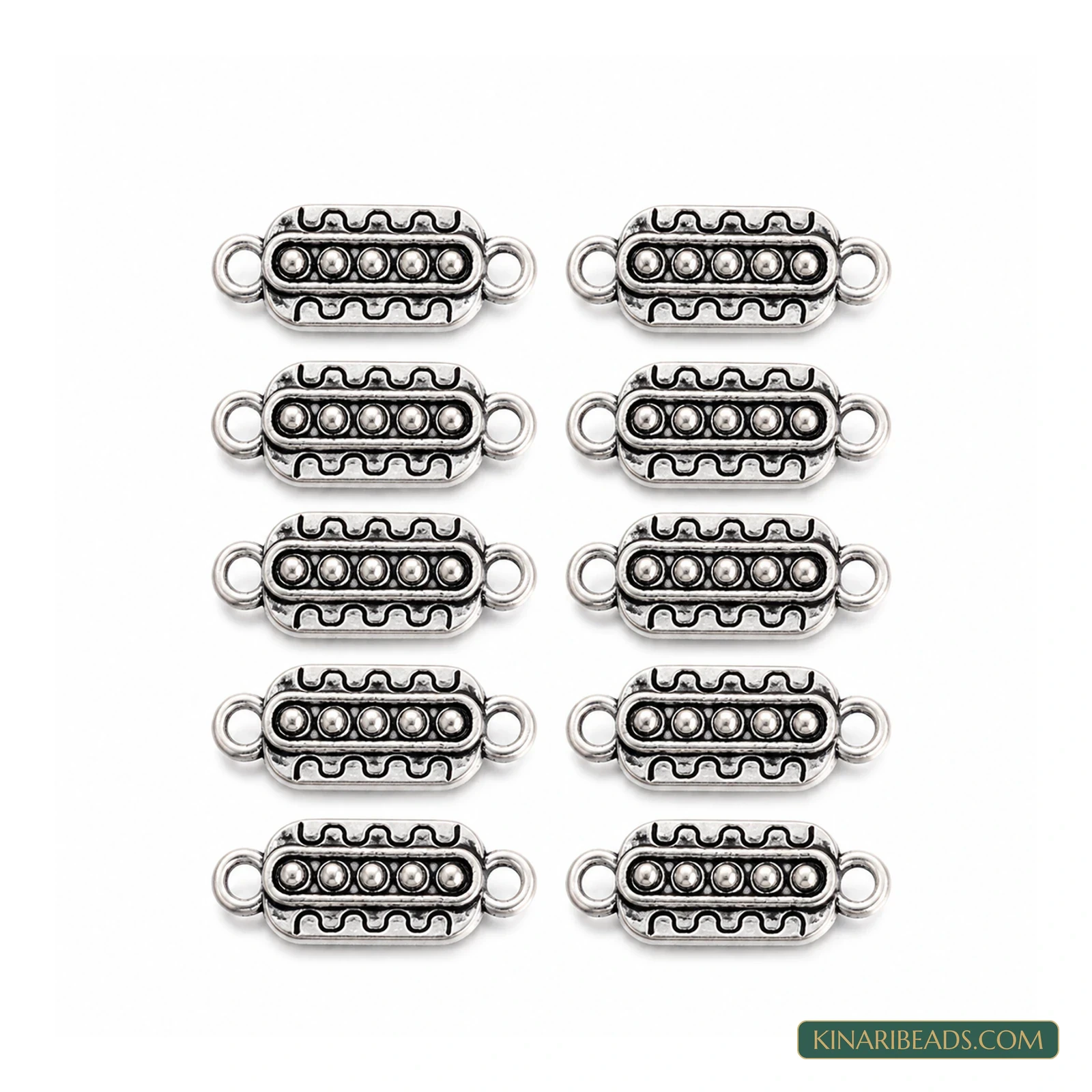 Antique Silver Rectangle Link Connectors – 21.5x8mm