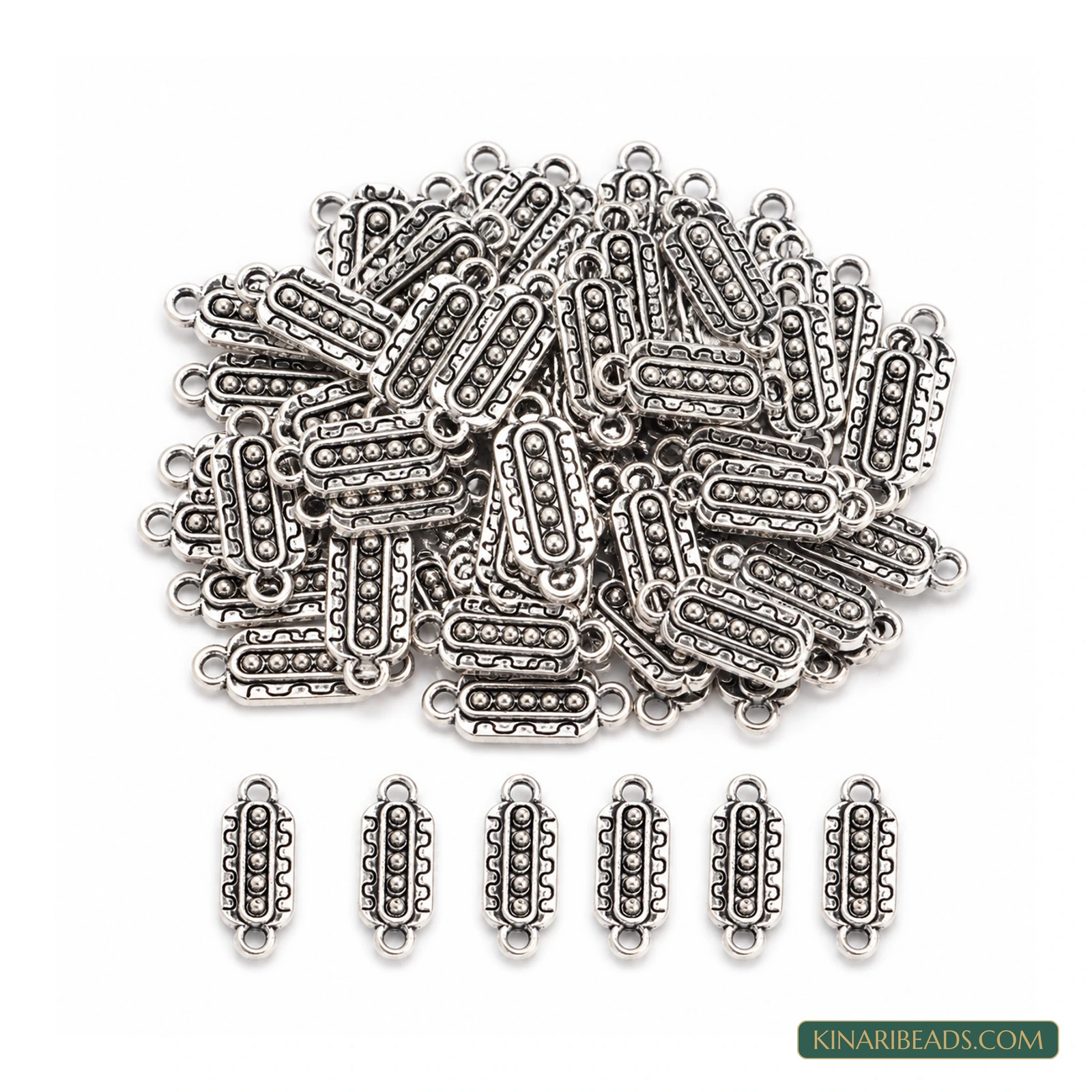 Antique Silver Rectangle Link Connectors – 21.5x8mm product image
