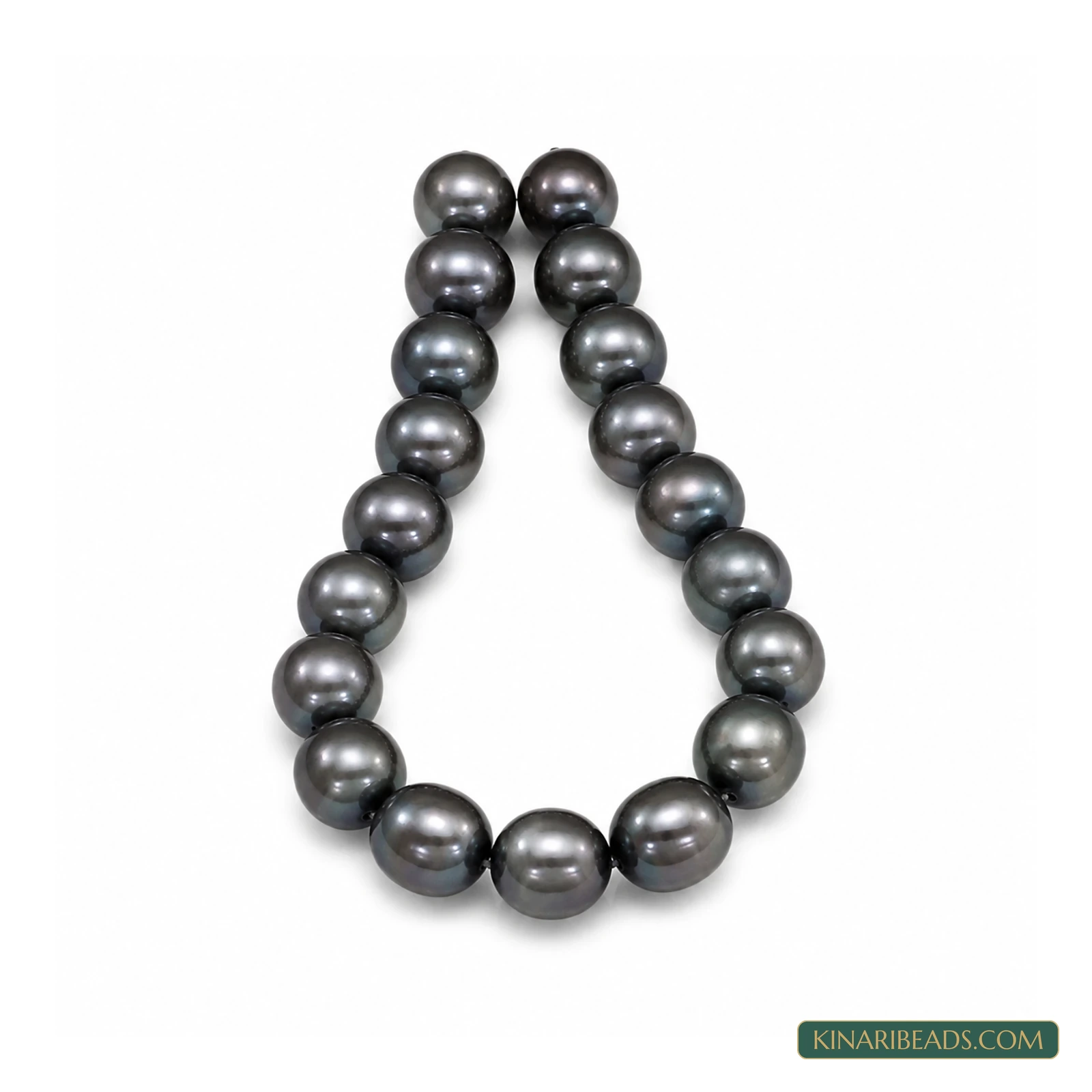 Assorted Colours Drop Shell Pearl Beads – 12x15mm, 1 String - Grey colour