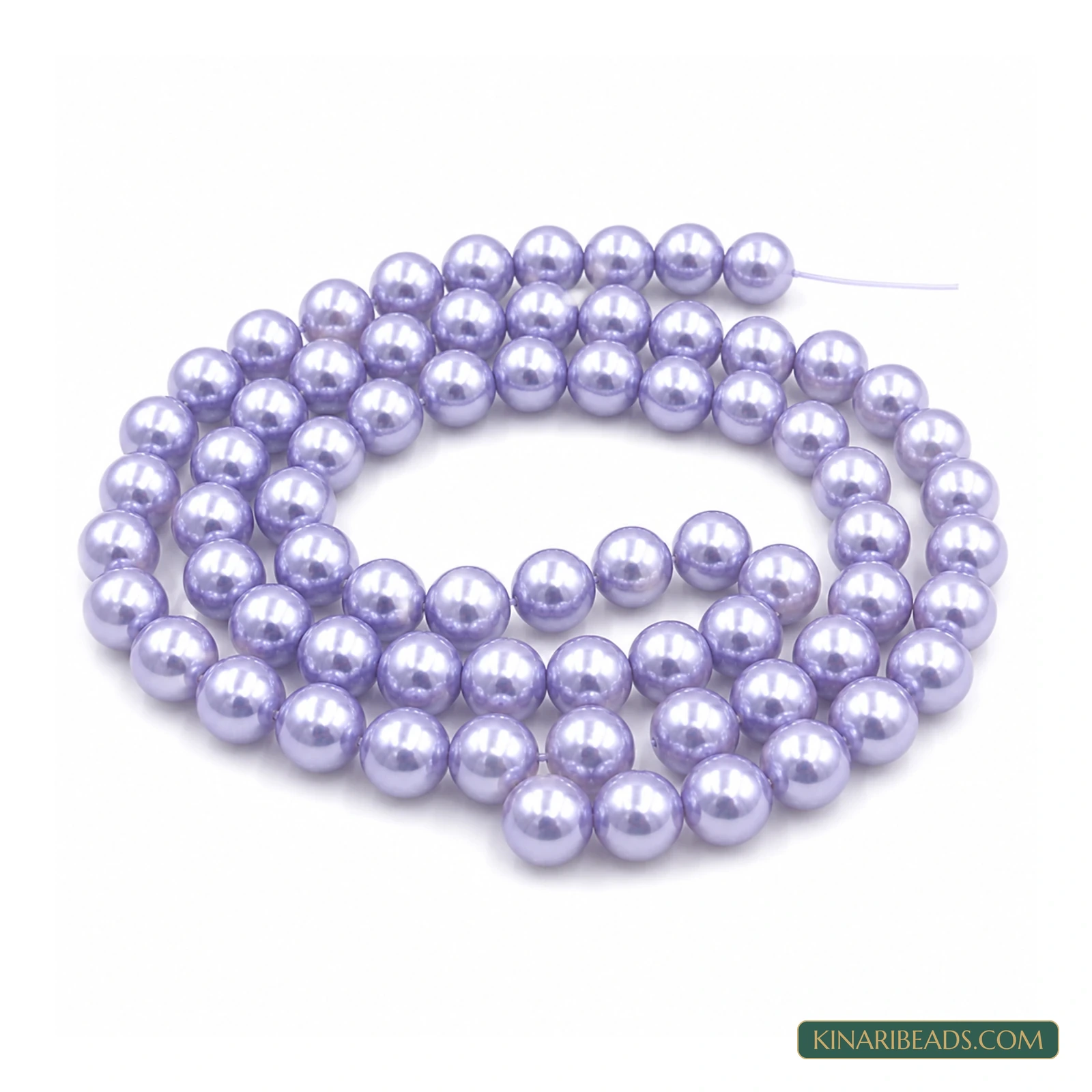 Assorted Colours Round Glass Pearl Beads – 6mm, 32-Inch String - Sky Blue colour