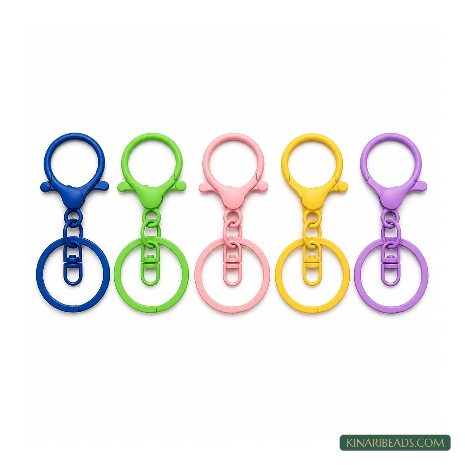 Assorted Round Keychain Hooks with Split Rings – 5 Pack