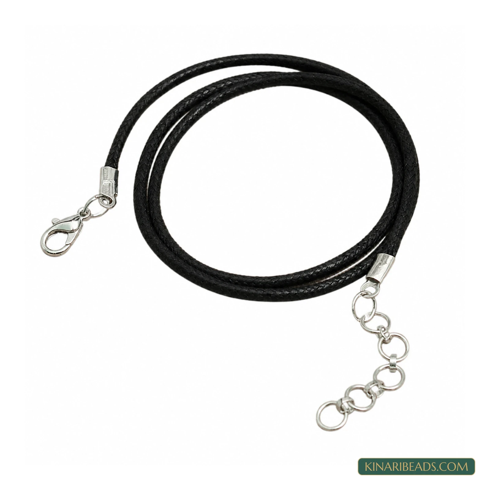 Black 2mm Necklace Cord with Clasp – Pack of 10