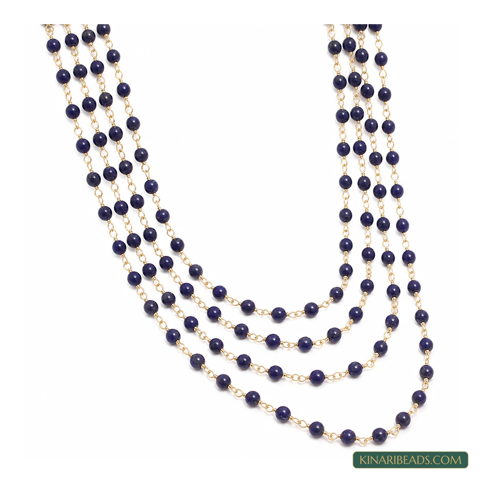 Blue Designer Glass Beaded Chain – 4mm, 1m