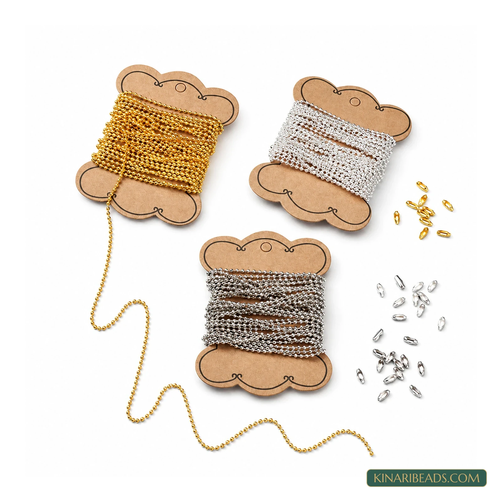 Brass Ball Chain and Connector Jewellery Kit – Mixed Plating