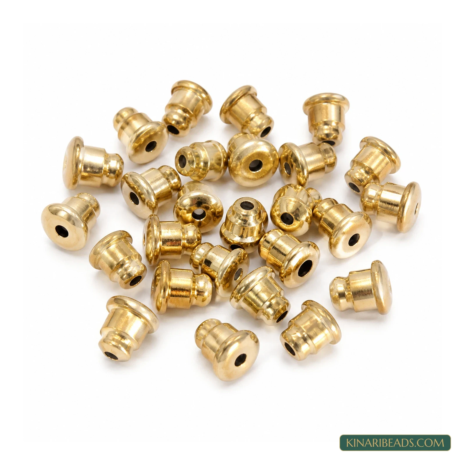 Brass Bullet Earring Backs – 5mm, 20 Pack