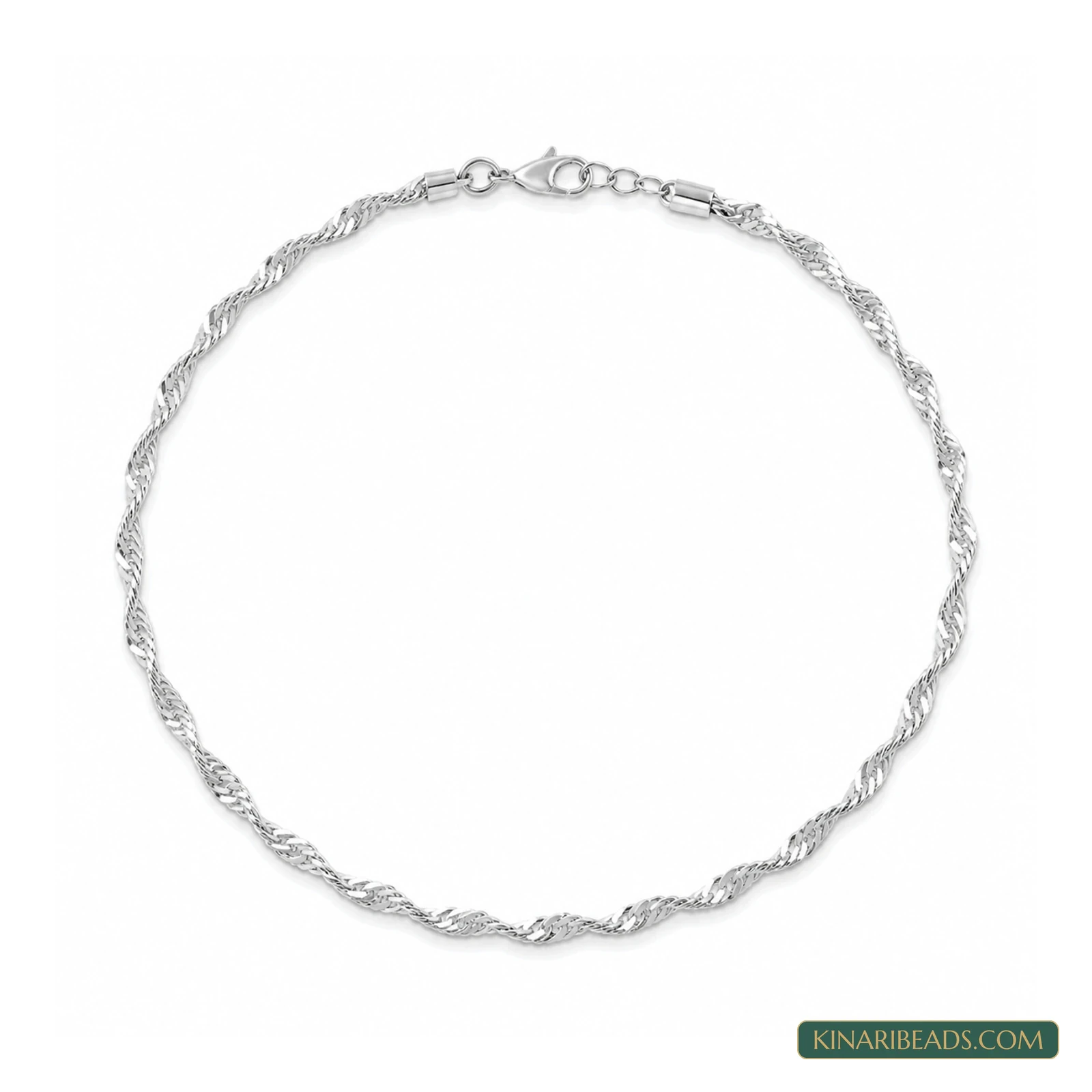 Chrome-Plated Brass Neck Chain – 17 Inch, Pack of 6
