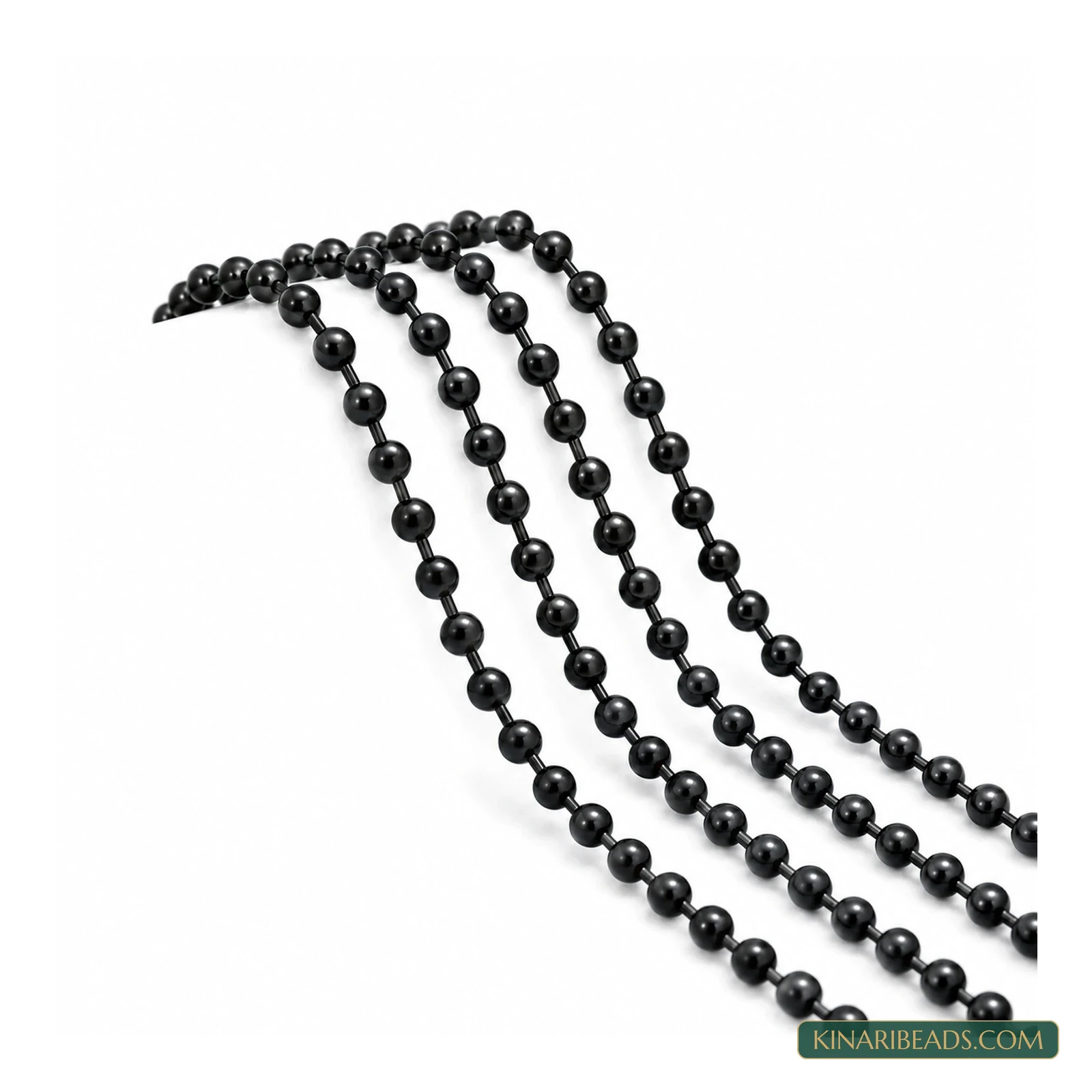 Coloured Aluminium Ball Chain – 2mm, 20m - Black colour