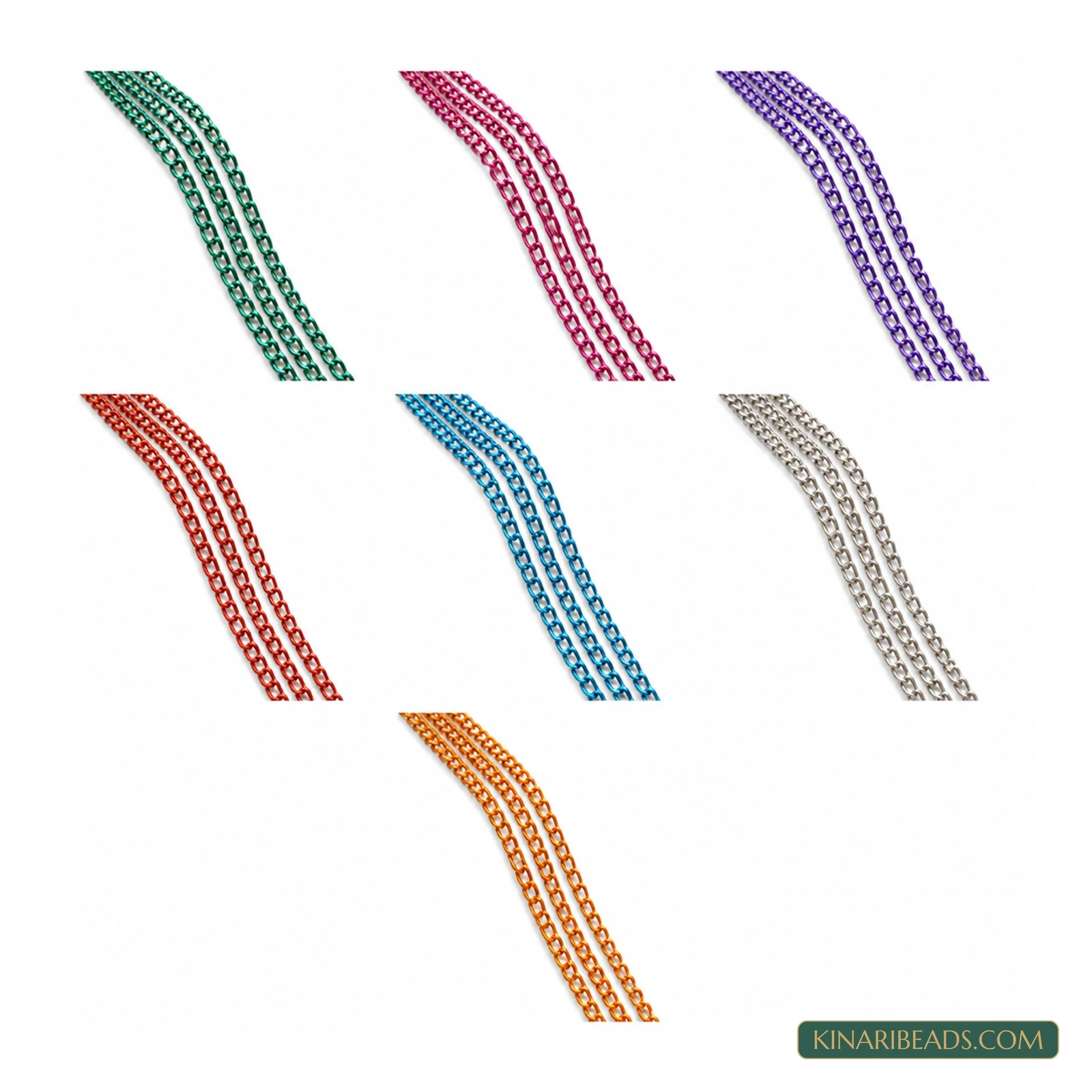 Coloured Aluminium Link Chain Combo – 5×3mm