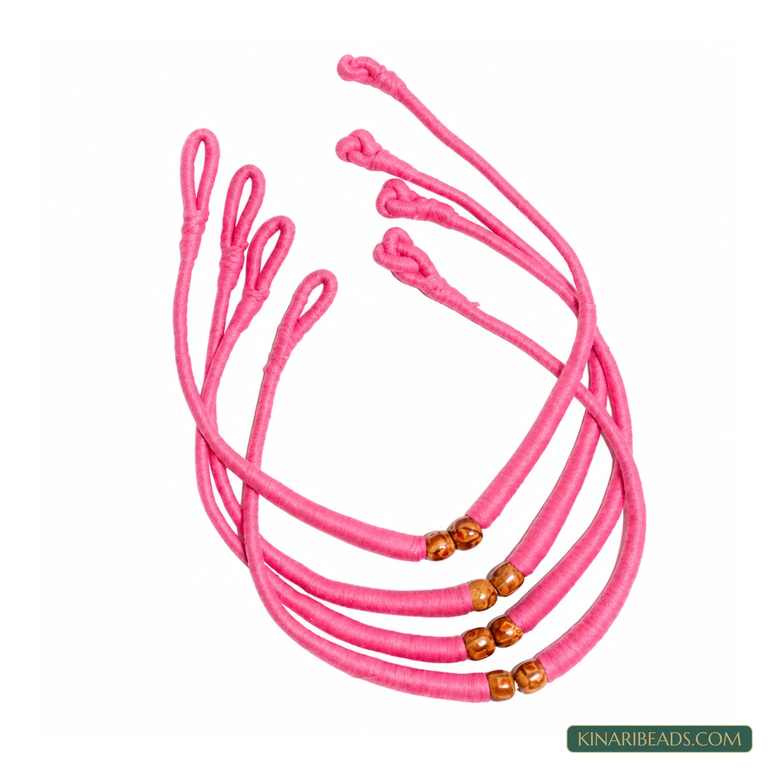 Coloured Cotton Hasli Necklace Cord – Pack of 4 - Pink colour