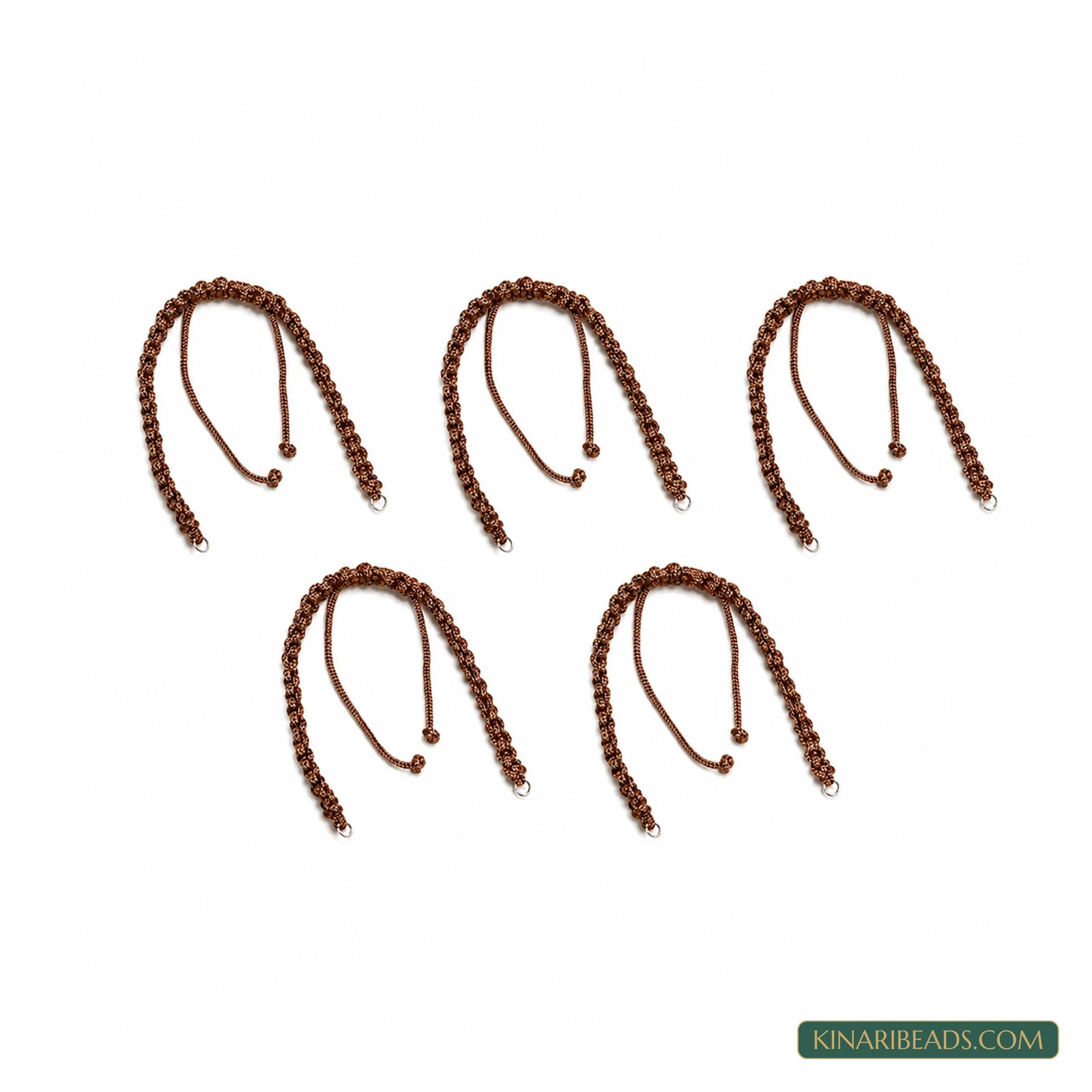 Coloured Rakhi Bracelet Extender Threads – Pack of 5 - Brown colour