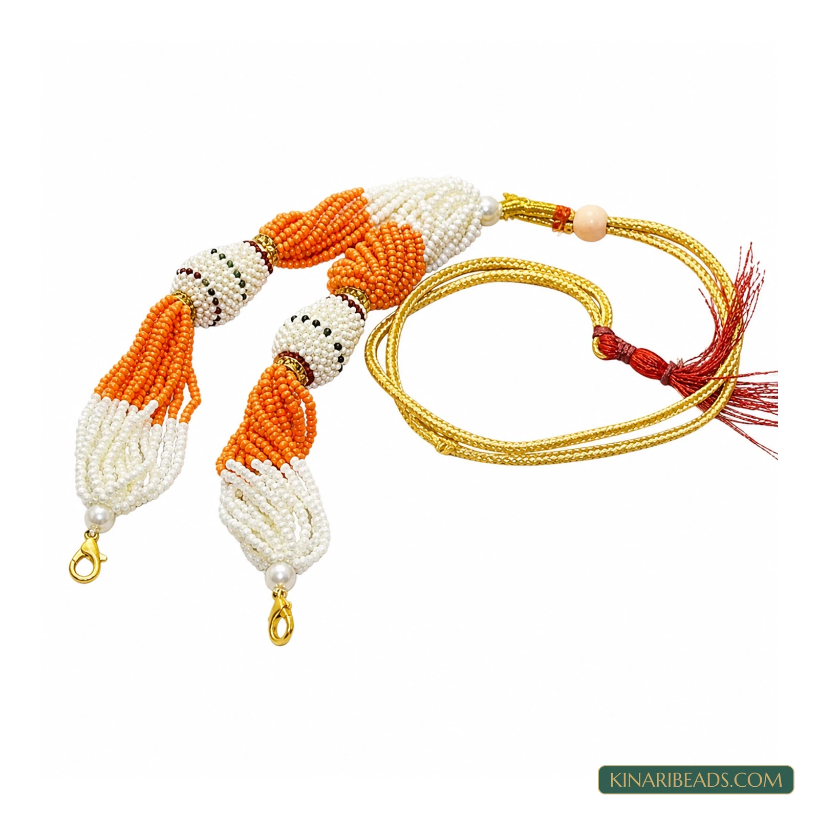 Coloured Seed Bead Necklace Dori - Orange colour