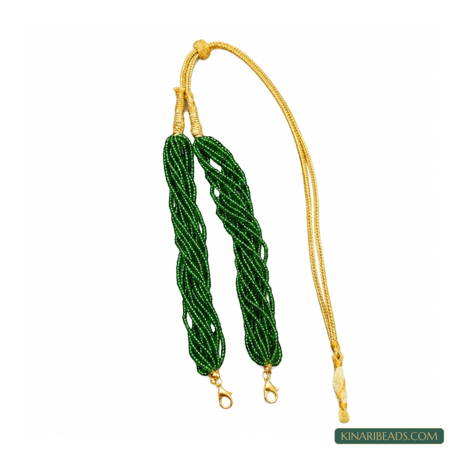 Coloured Seed Bead Pendant Dori - Green colour
