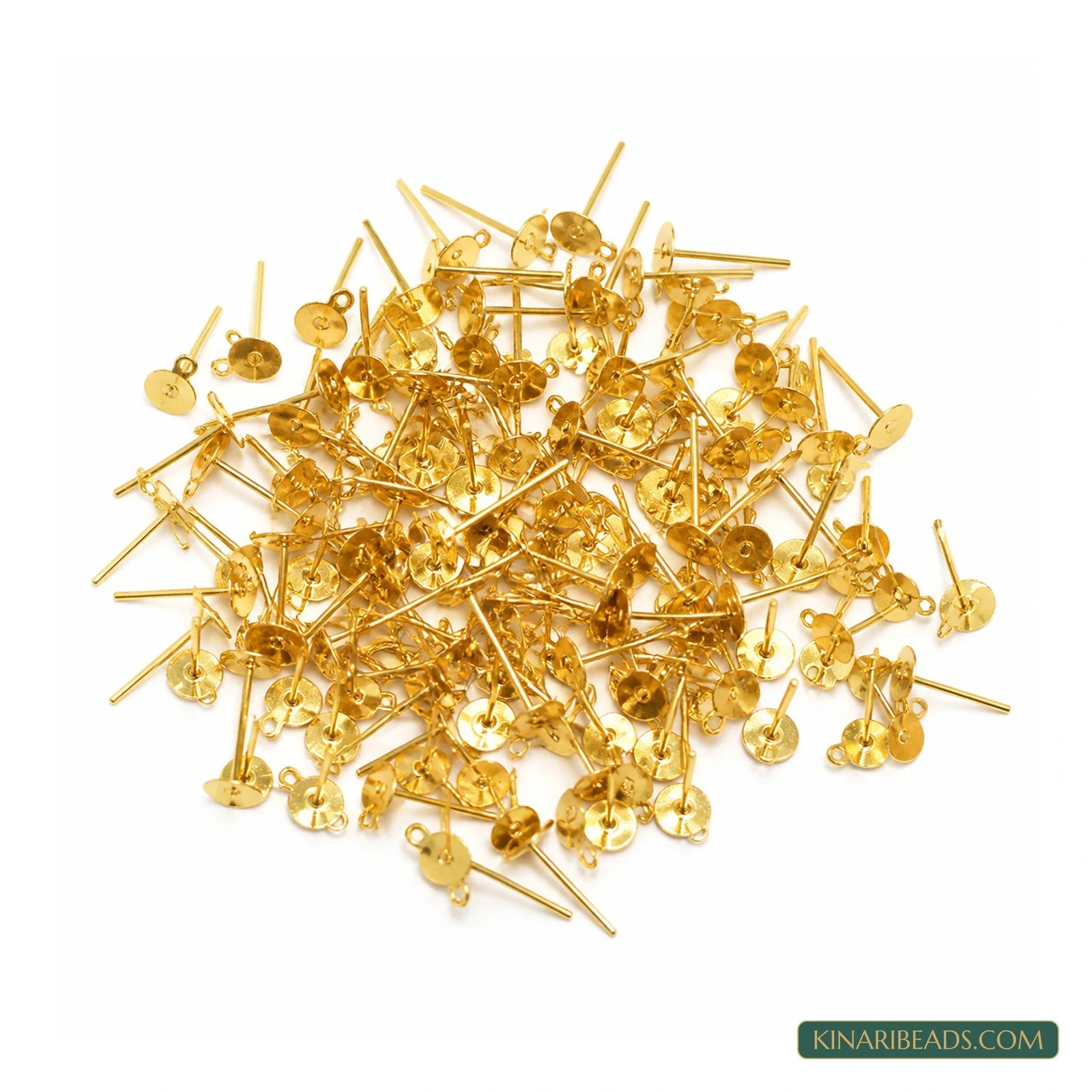 Flat Pad Earring Posts – 6mm, 50g Pack