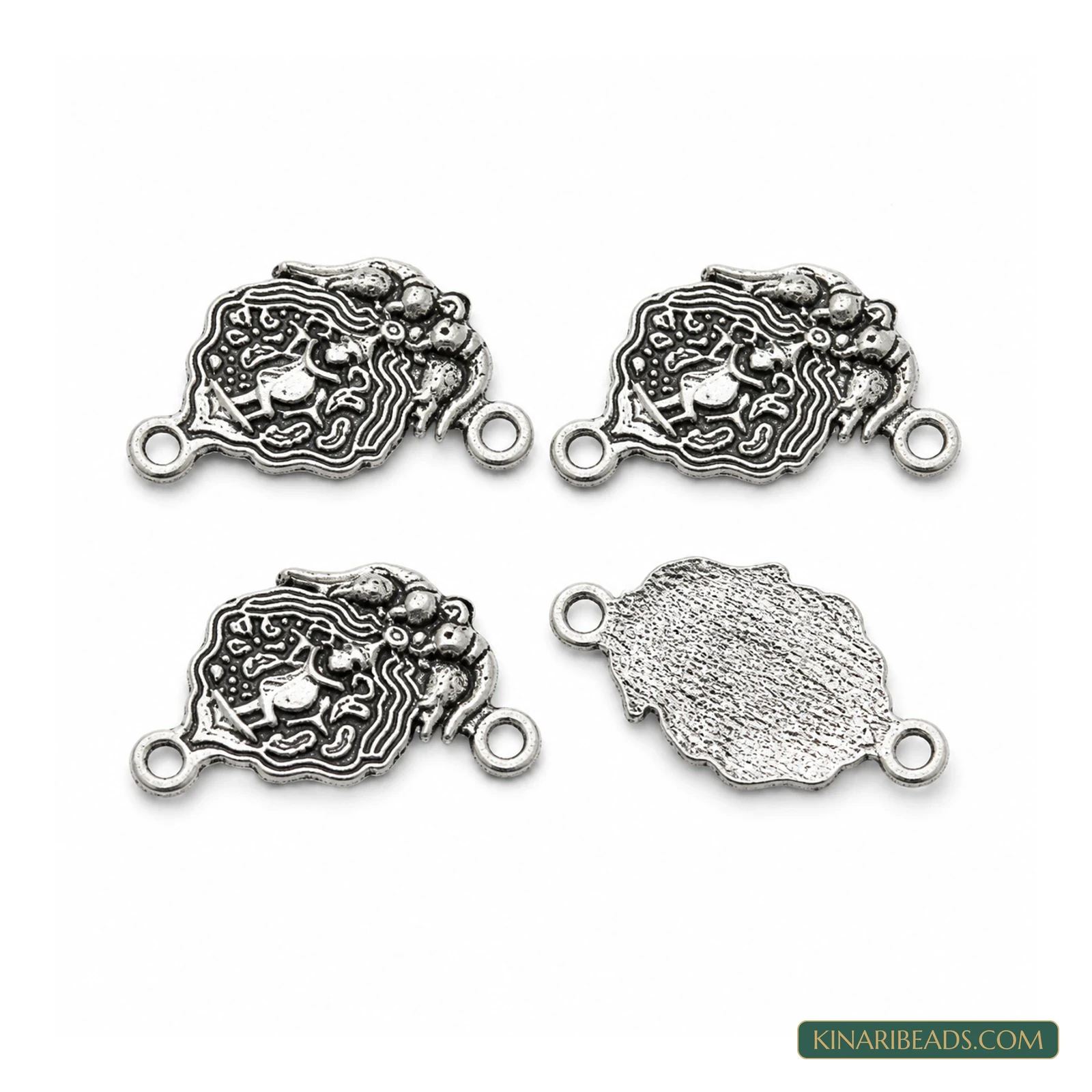 German Silver Earring Components 27x17 mm – 4 Pack, Kinari Style EF88