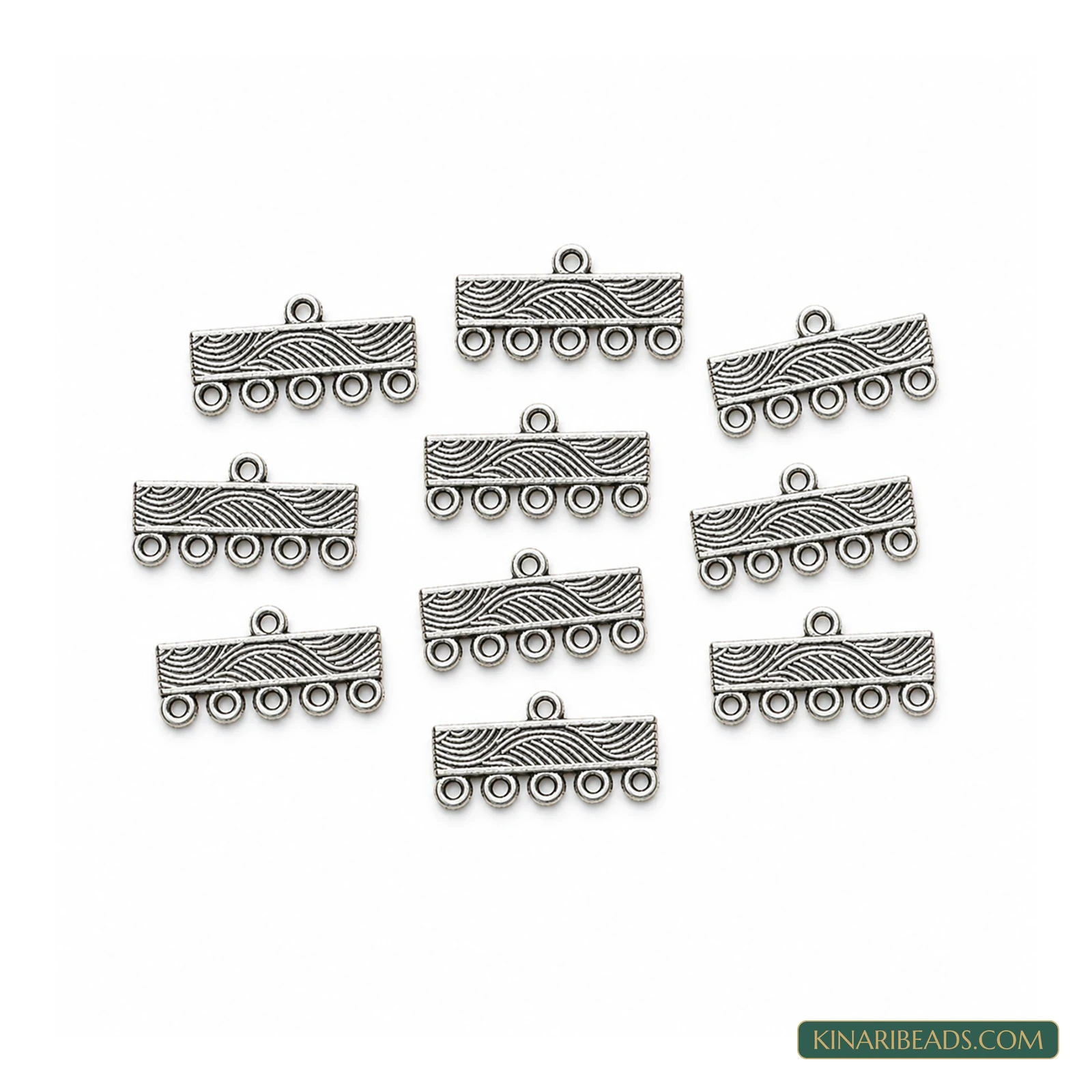 German Silver Five-Strand Connector Bars – 10x20mm