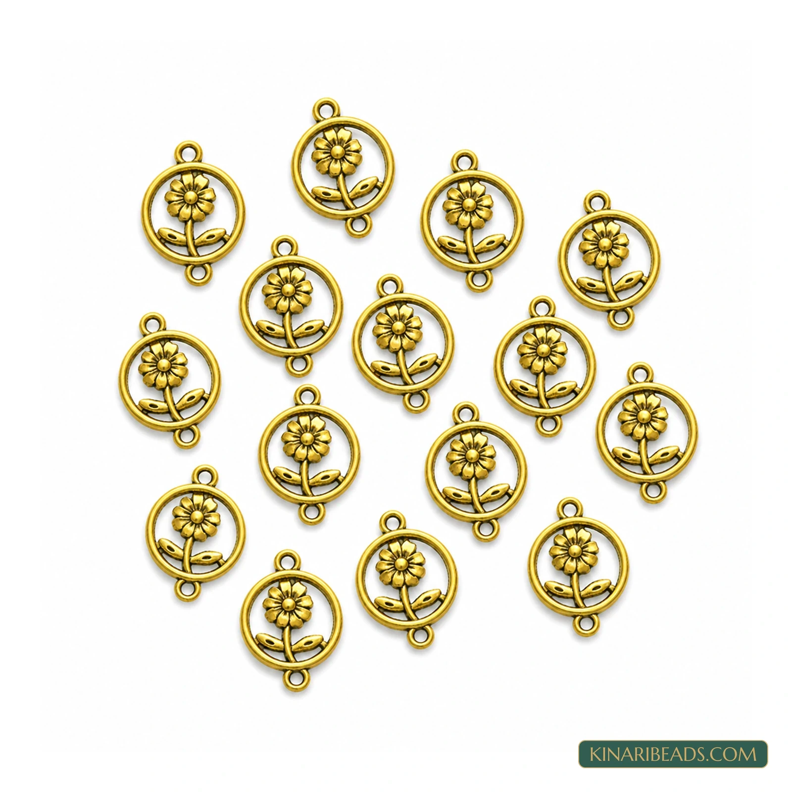 German Silver Flower Link Connectors – 15x20mm product image