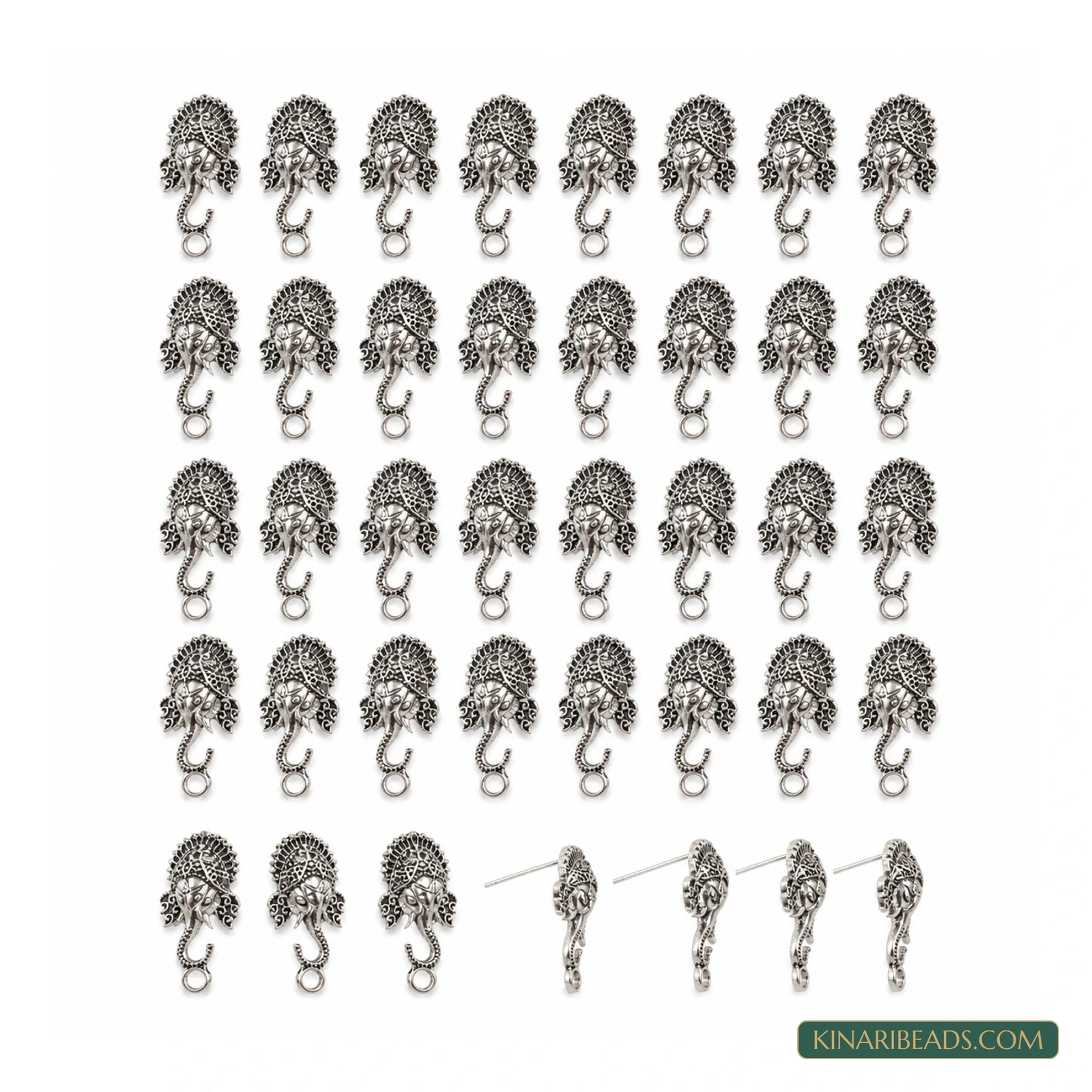 German Silver Ganesha Earring Components – 30x14mm product image