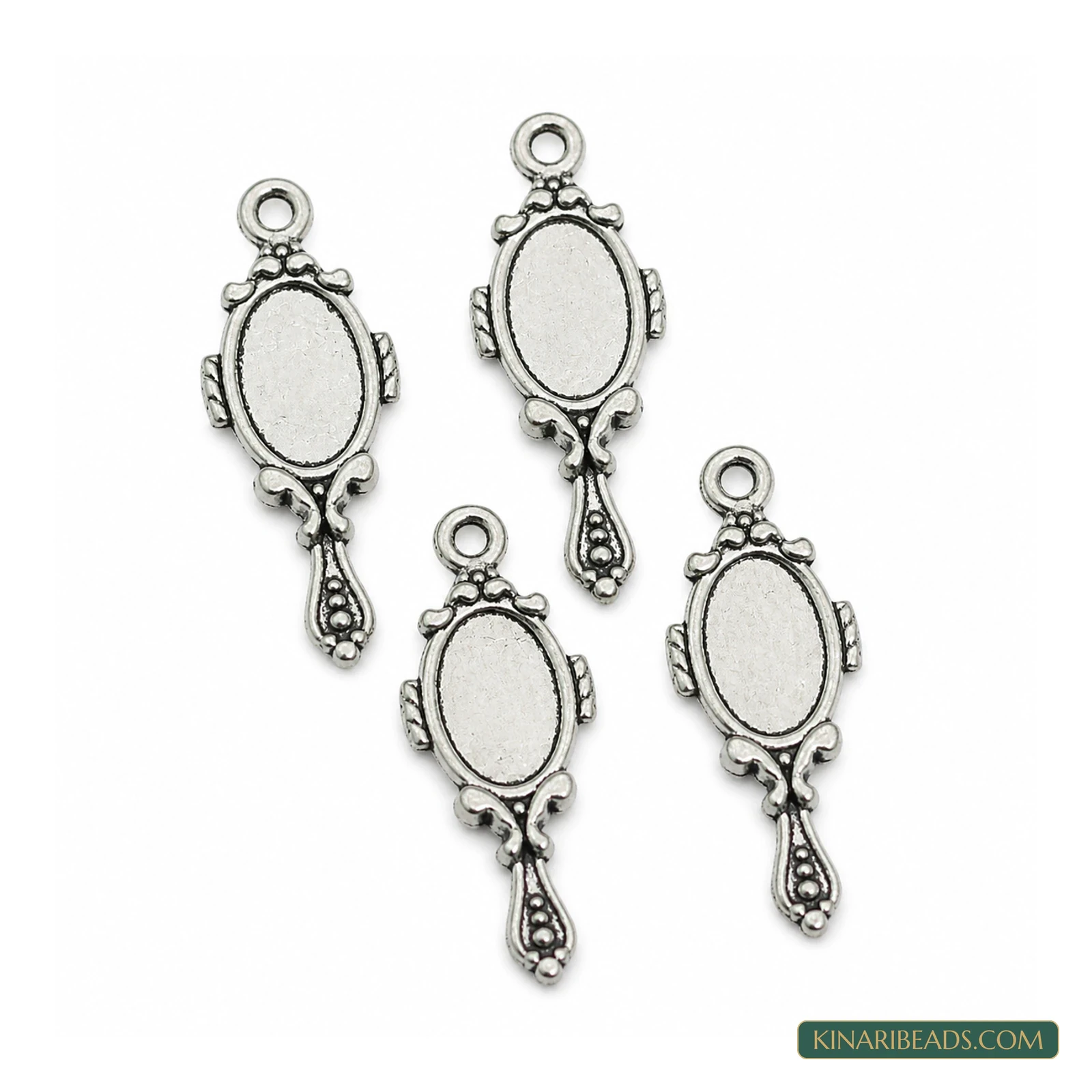 German Silver Mirror Frame Pendant Bases – 1 Inch product image