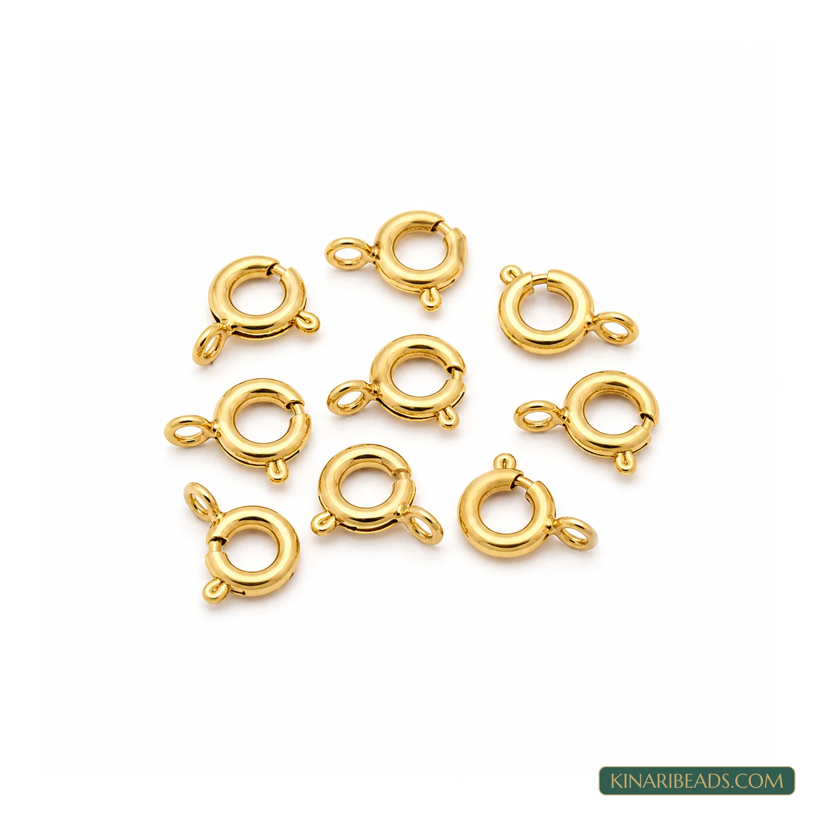 Gold-Tone Brass Spring-Ring Jewellery Clasps – 10 Pcs product image