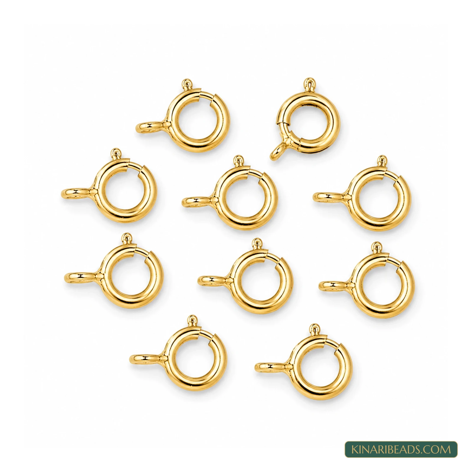 Gold-Tone Brass Spring-Ring Jewellery Clasps – 10 Pcs product image