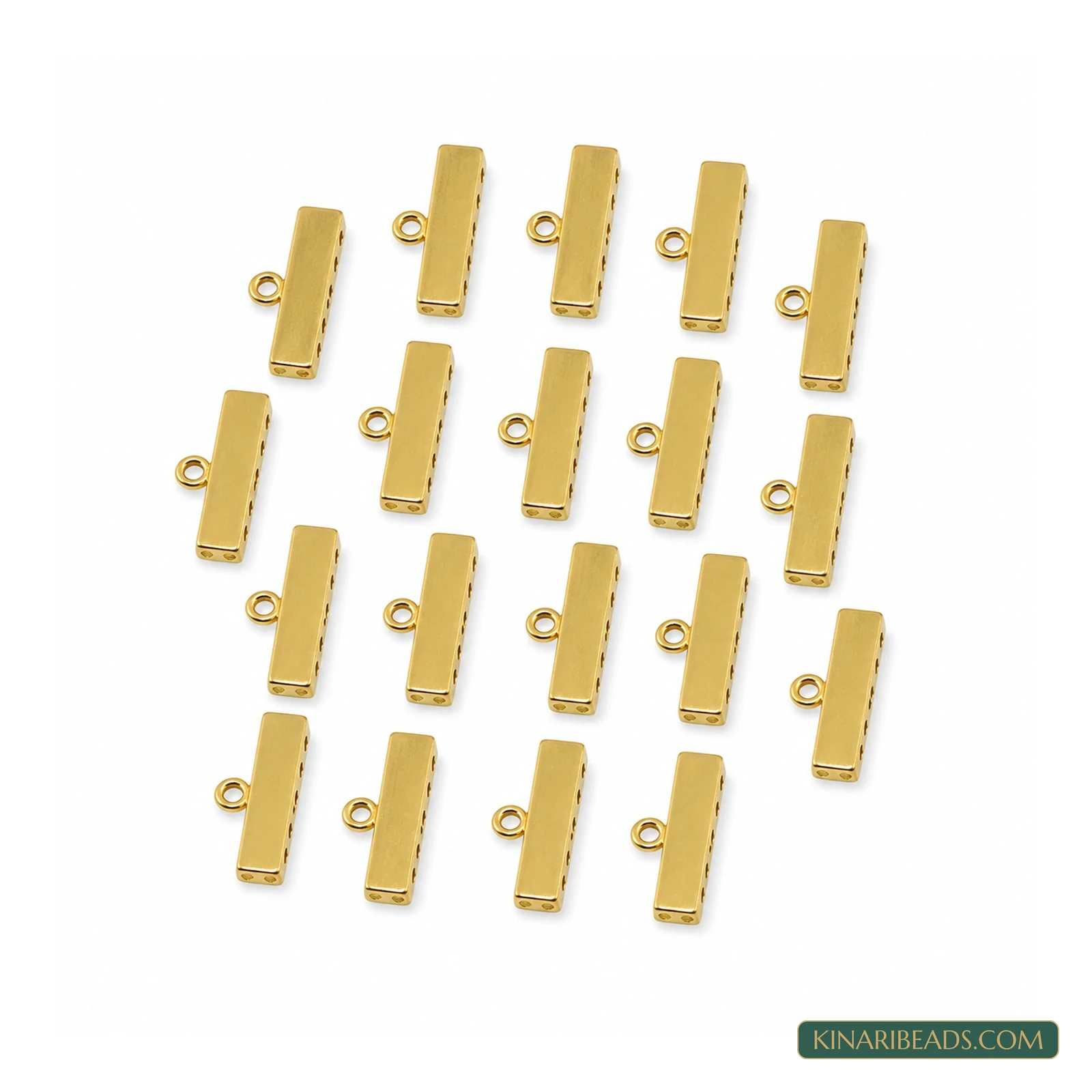Golden 5-Hole Multistrand Connector Bars – 24mm, 20 Pack