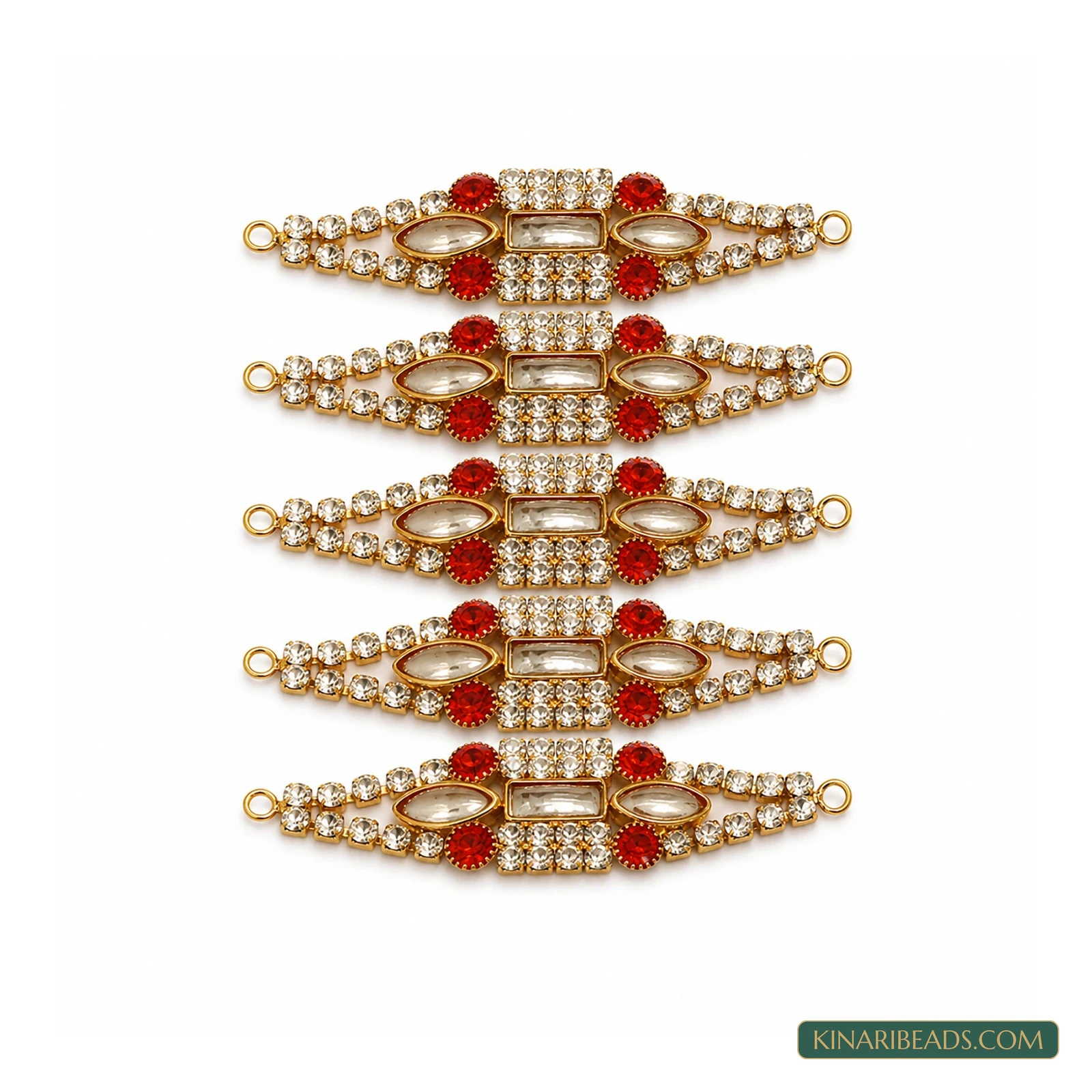 Golden Crystal Rakhi Link Connectors – 6 Pack