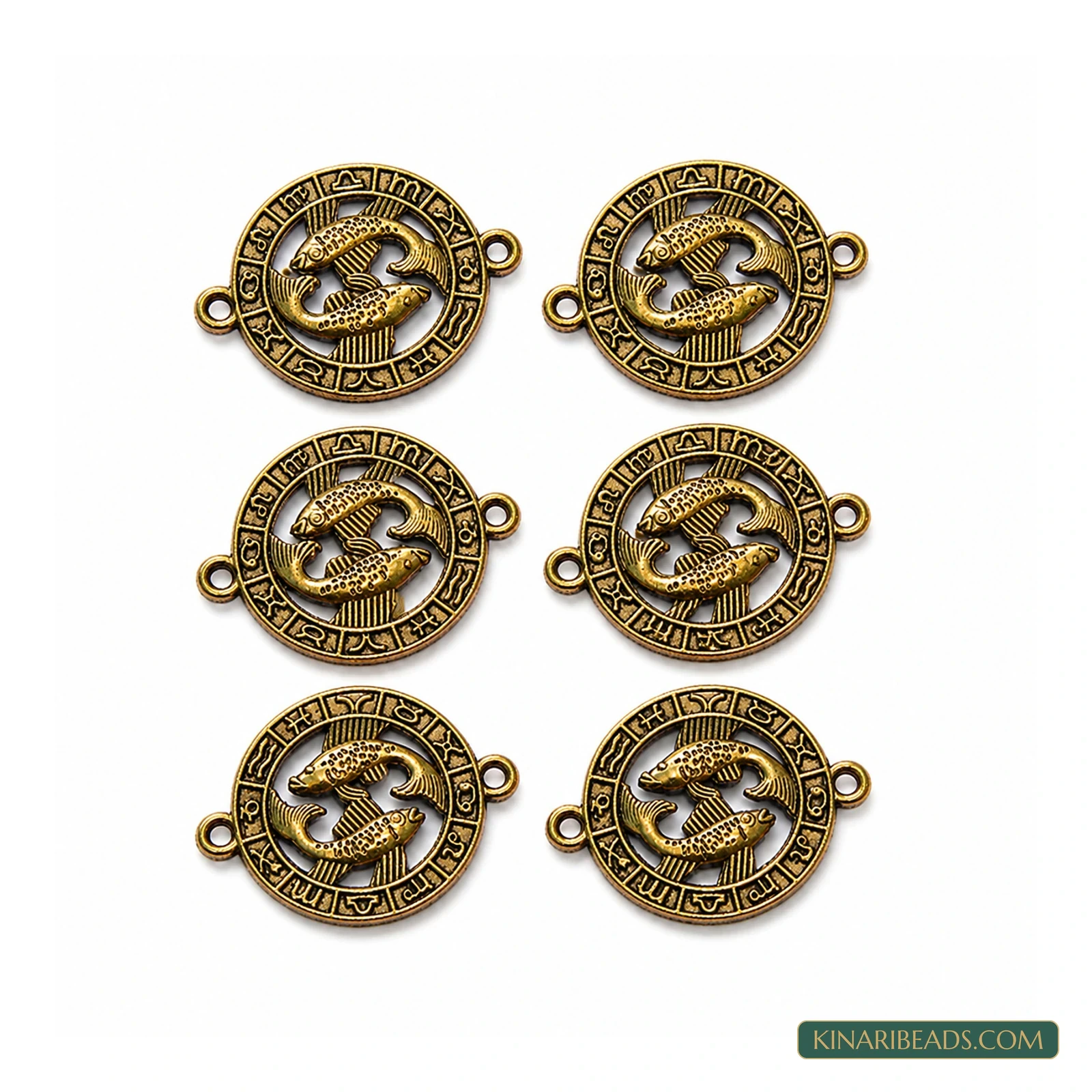 Golden Fish Motif Rakhi Connectors – 6 Pack