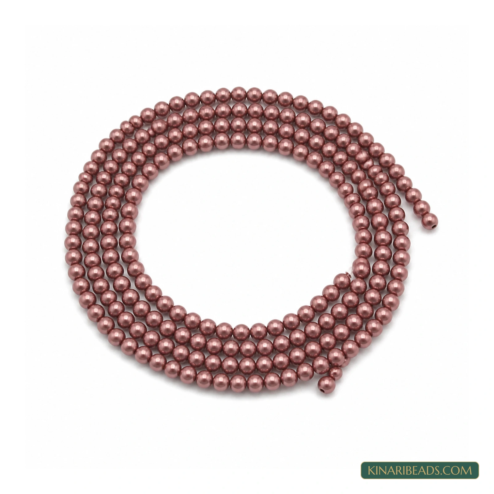 Grey, Coffee & Copper Round Glass Pearl Beads – 2.5mm, 1 String