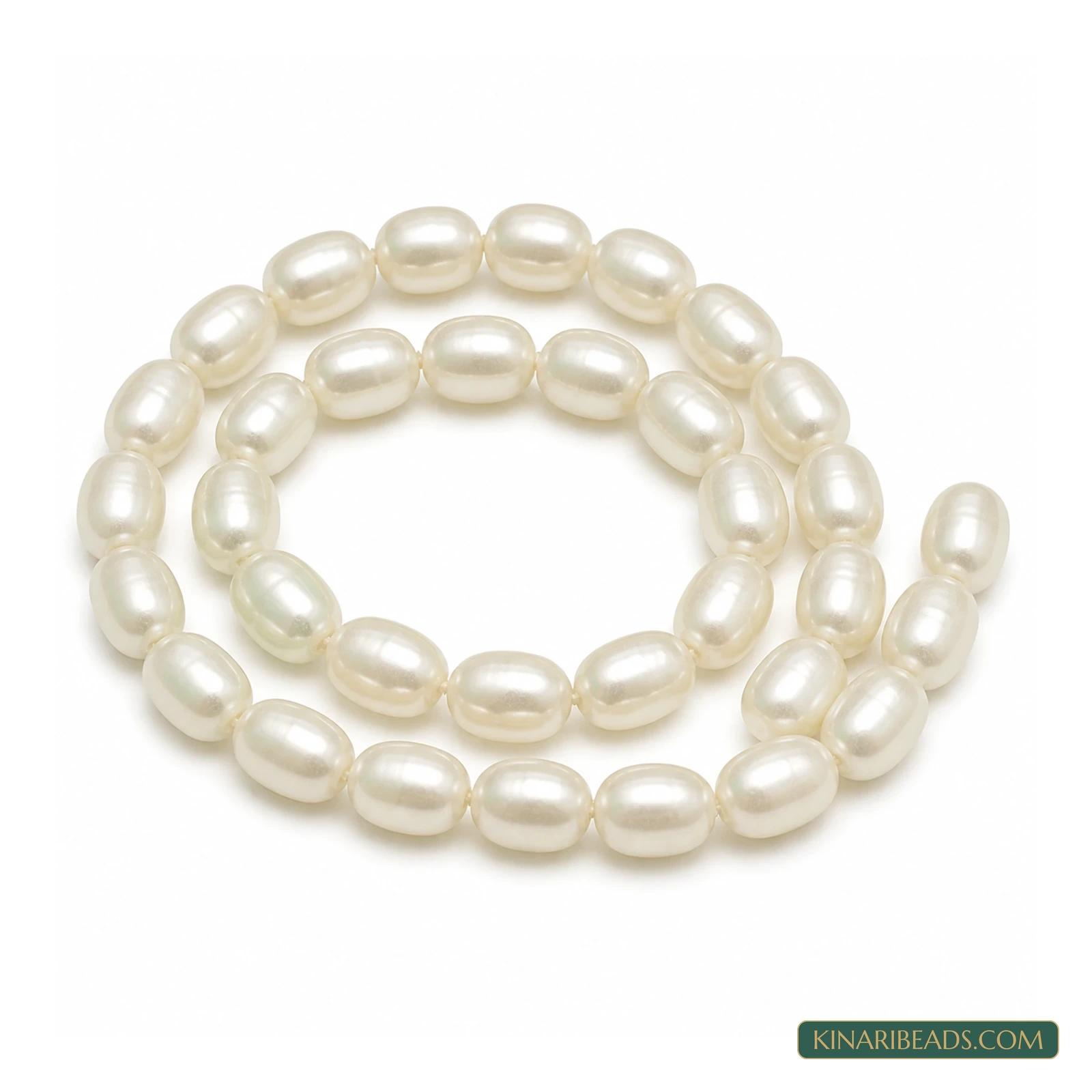 Ivory Drop Glass Pearl Beads – Multiple Sizes, 1 String