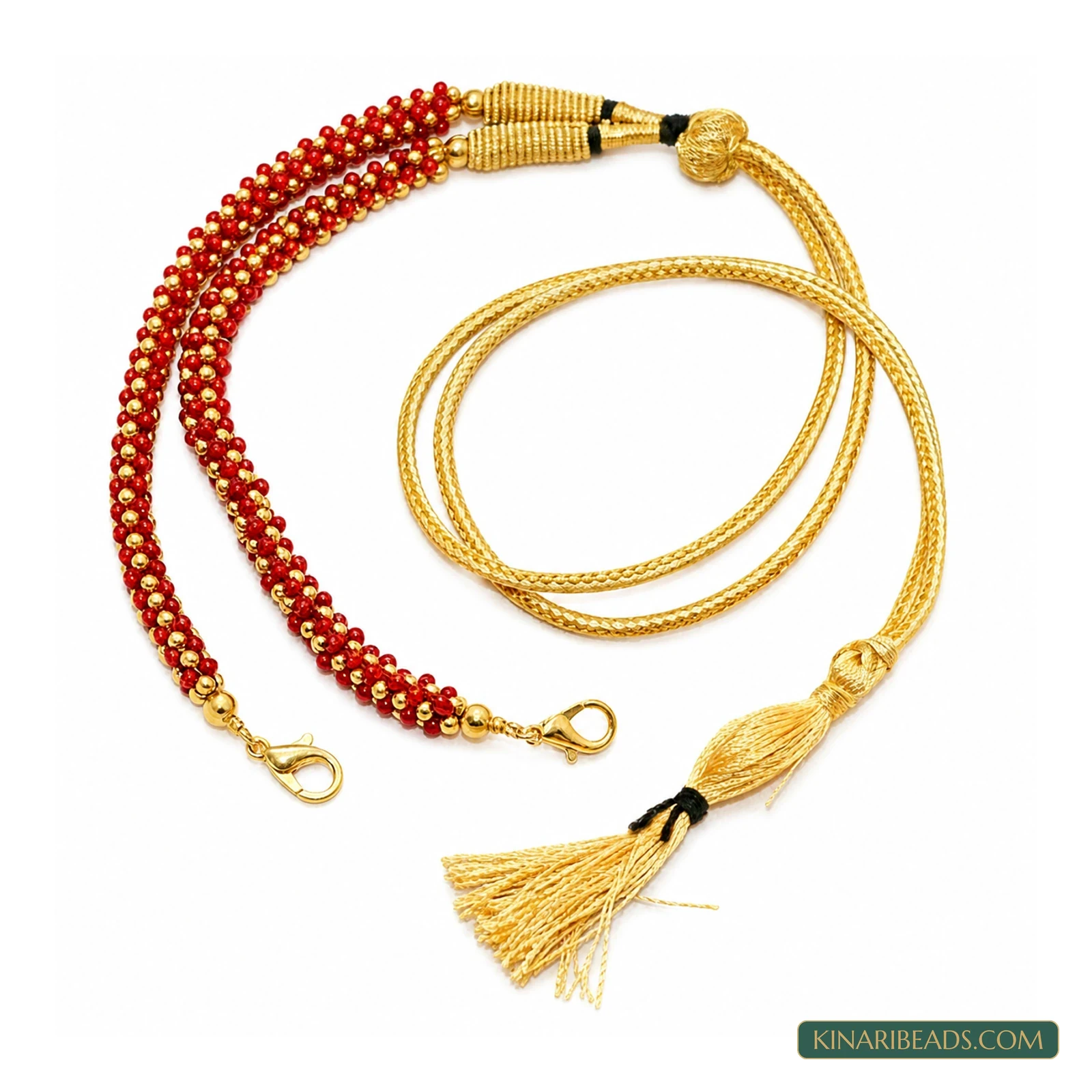 Metal Bead Pendant Dori - Red colour