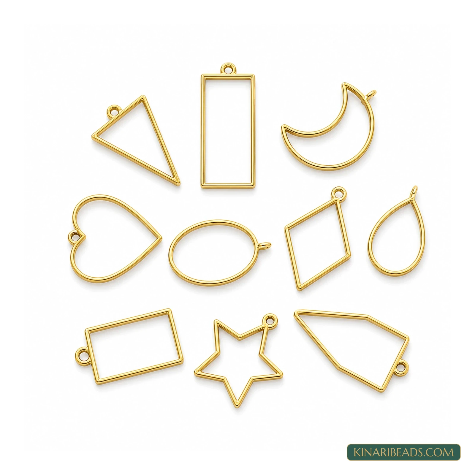 Mixed Flower Open Back Resin Bezel Frames – Silver and Gold product image