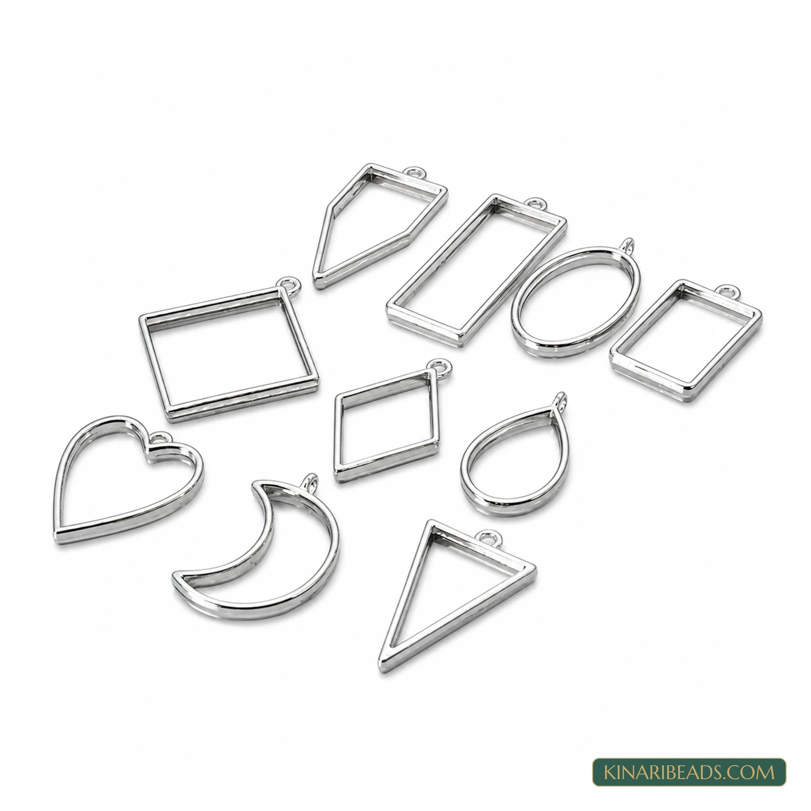 Mixed Flower Open Back Resin Bezel Frames – Silver and Gold product image