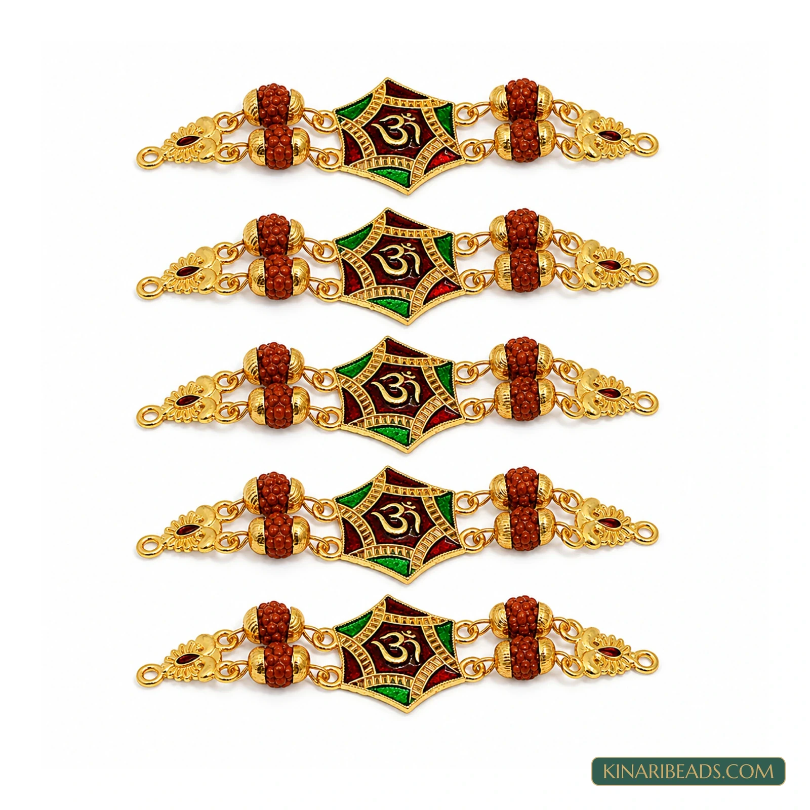 OM Rudraksha Rakhi Centrepiece Connectors – 6 Pack