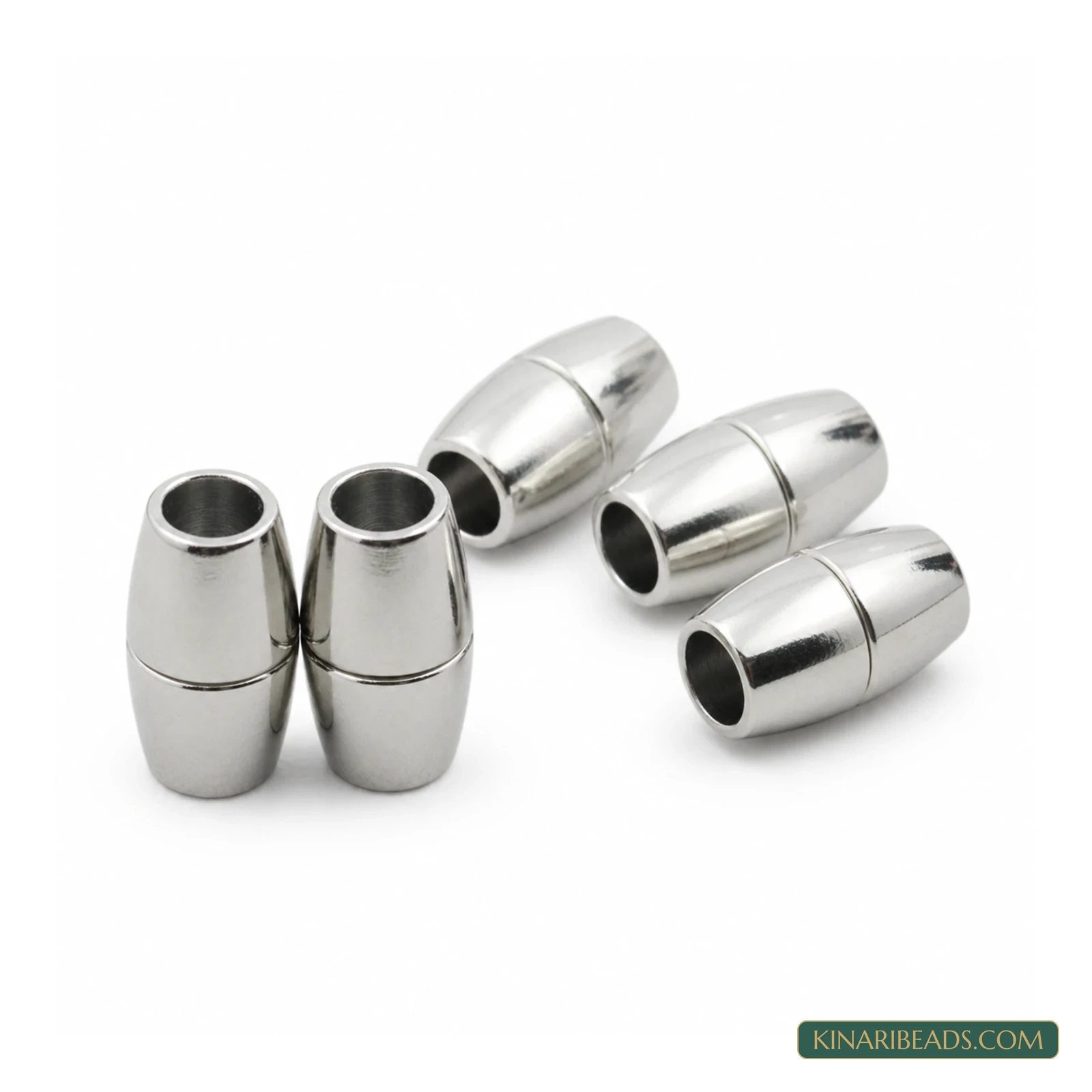 Oval Magnetic Leather Cord Connectors Clasp 16x7mm, 3.75mm Hole Size – 5 Pcs