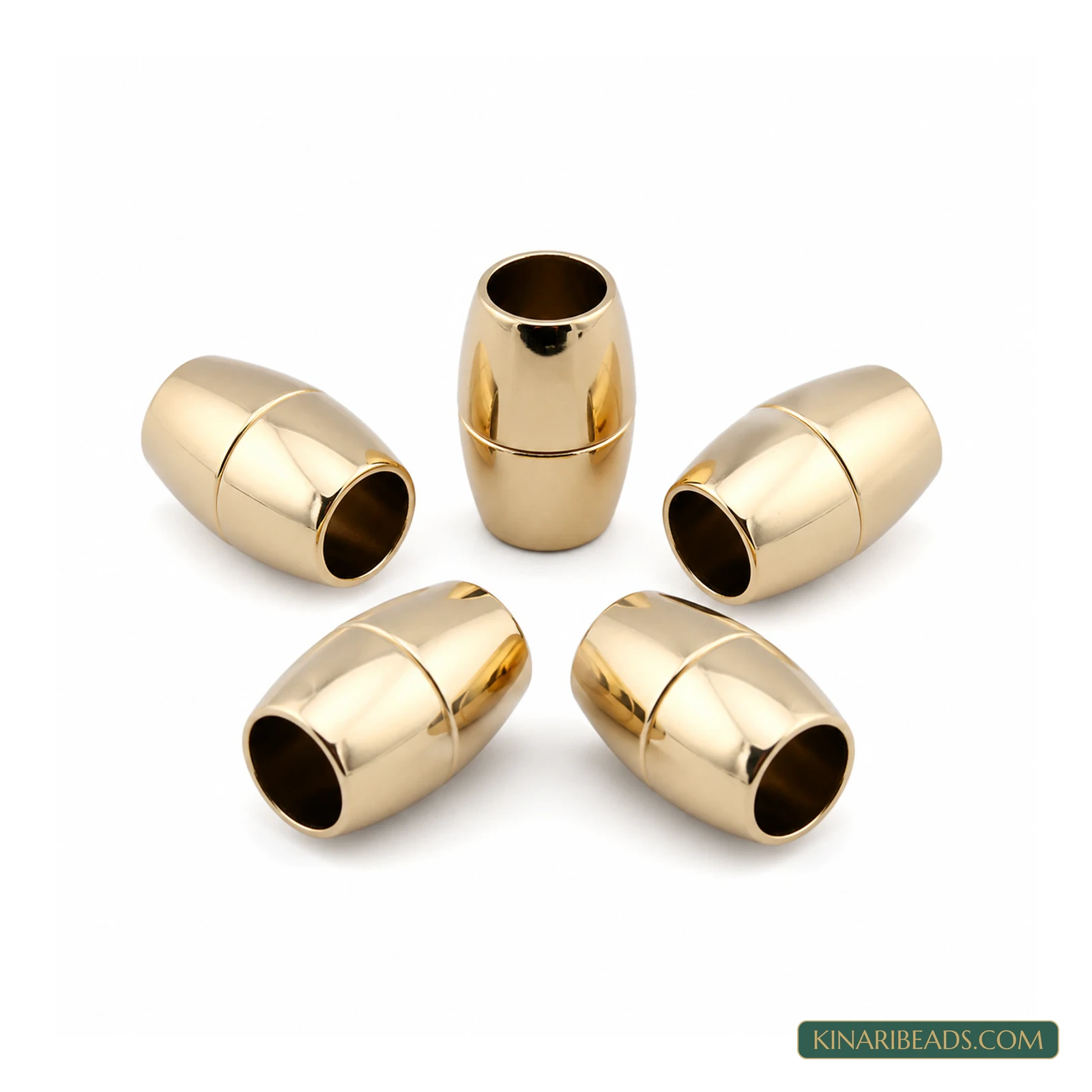 Oval Magnetic Leather Cord Connectors Clasp 16x8mm, 4.75mm Hole – 5 Pcs