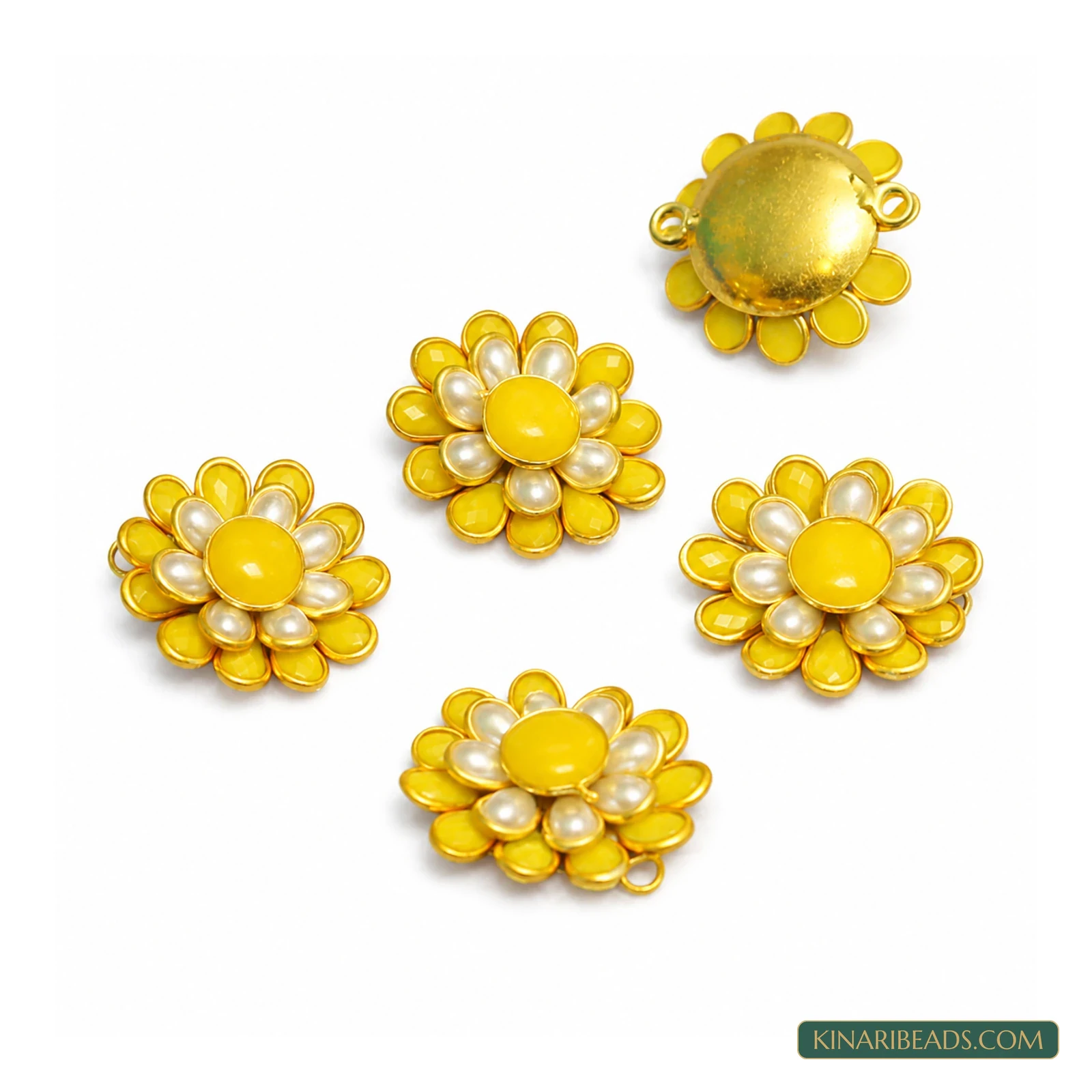 Pacchi Beaded Rakhi and Earring Connectors – 5 Pack - Yellow colour
