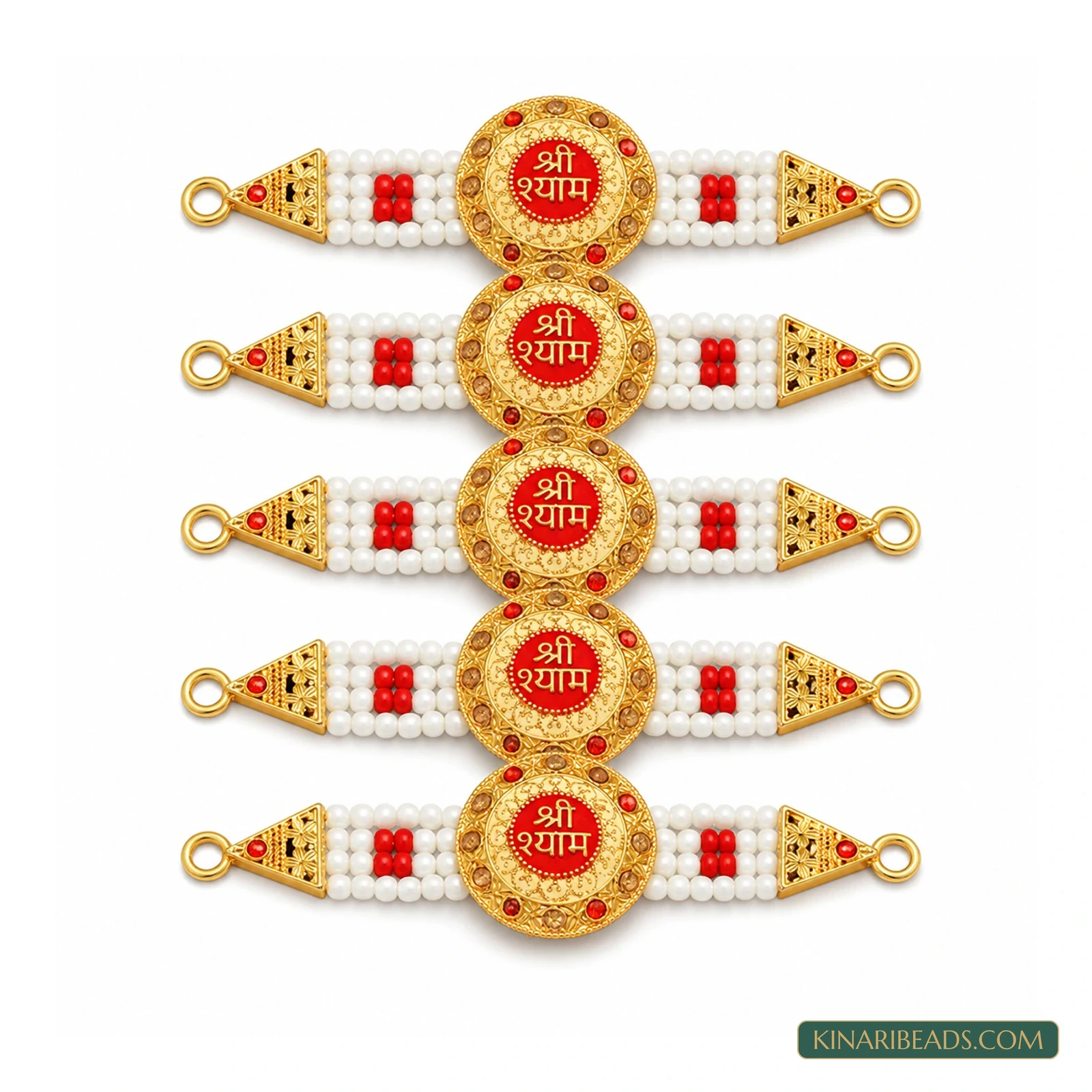 Red Shree Shyam Beaded Rakhi Centrepieces – 6 Pack