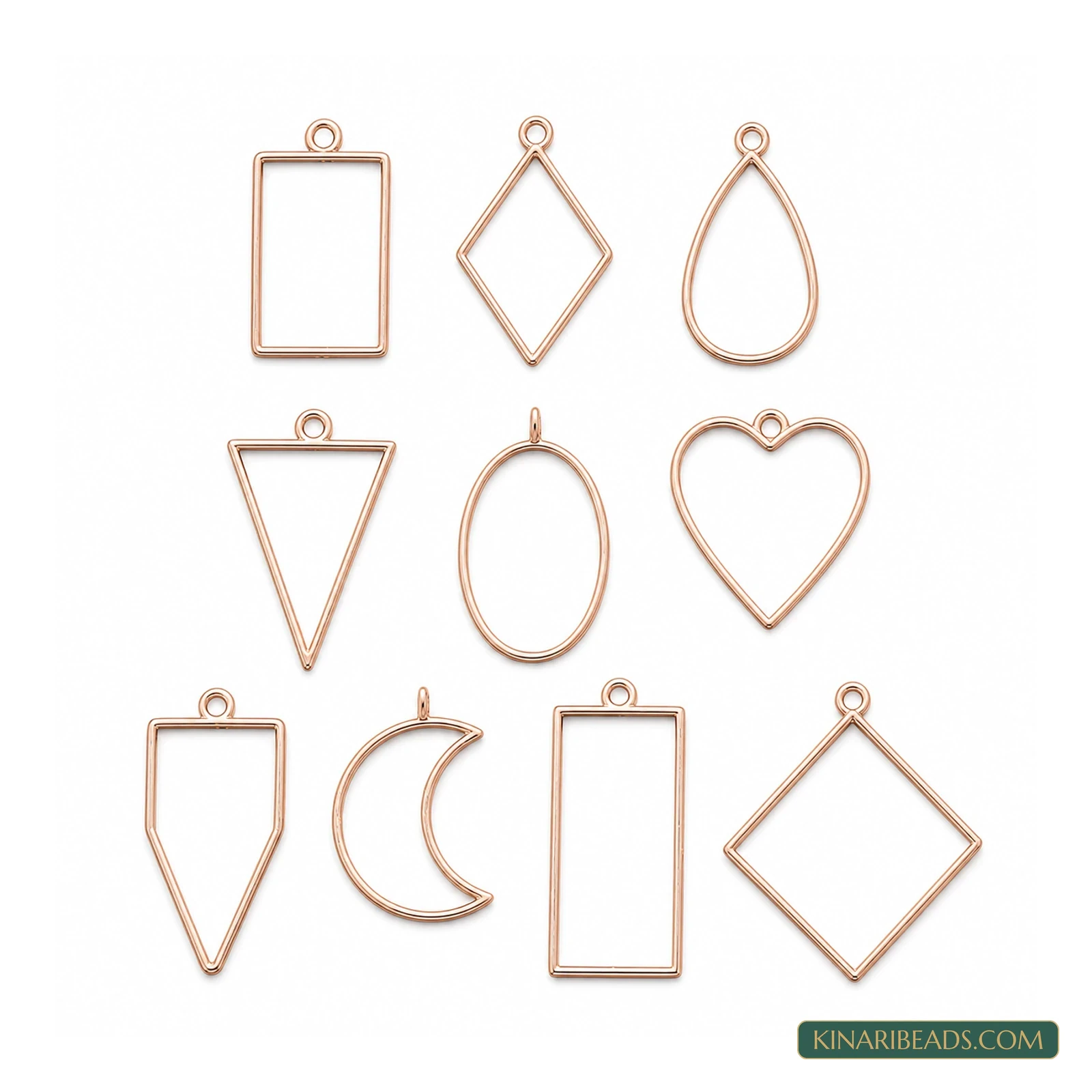 Rose Gold Mixed-Shape Resin Bezel Frames – 10 Pack