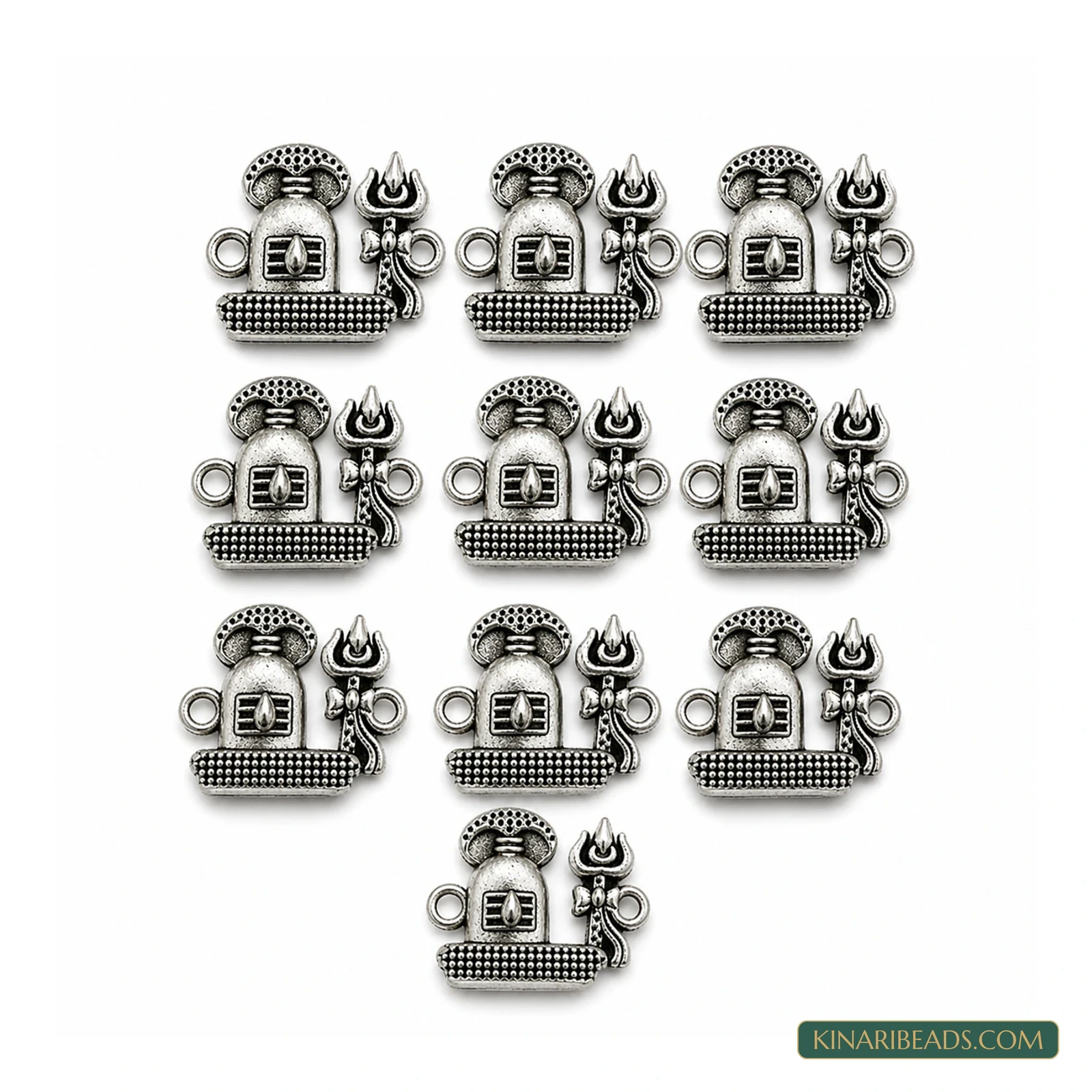 Shivling German Silver Religious Connectors – 20x17mm, 10 Pack