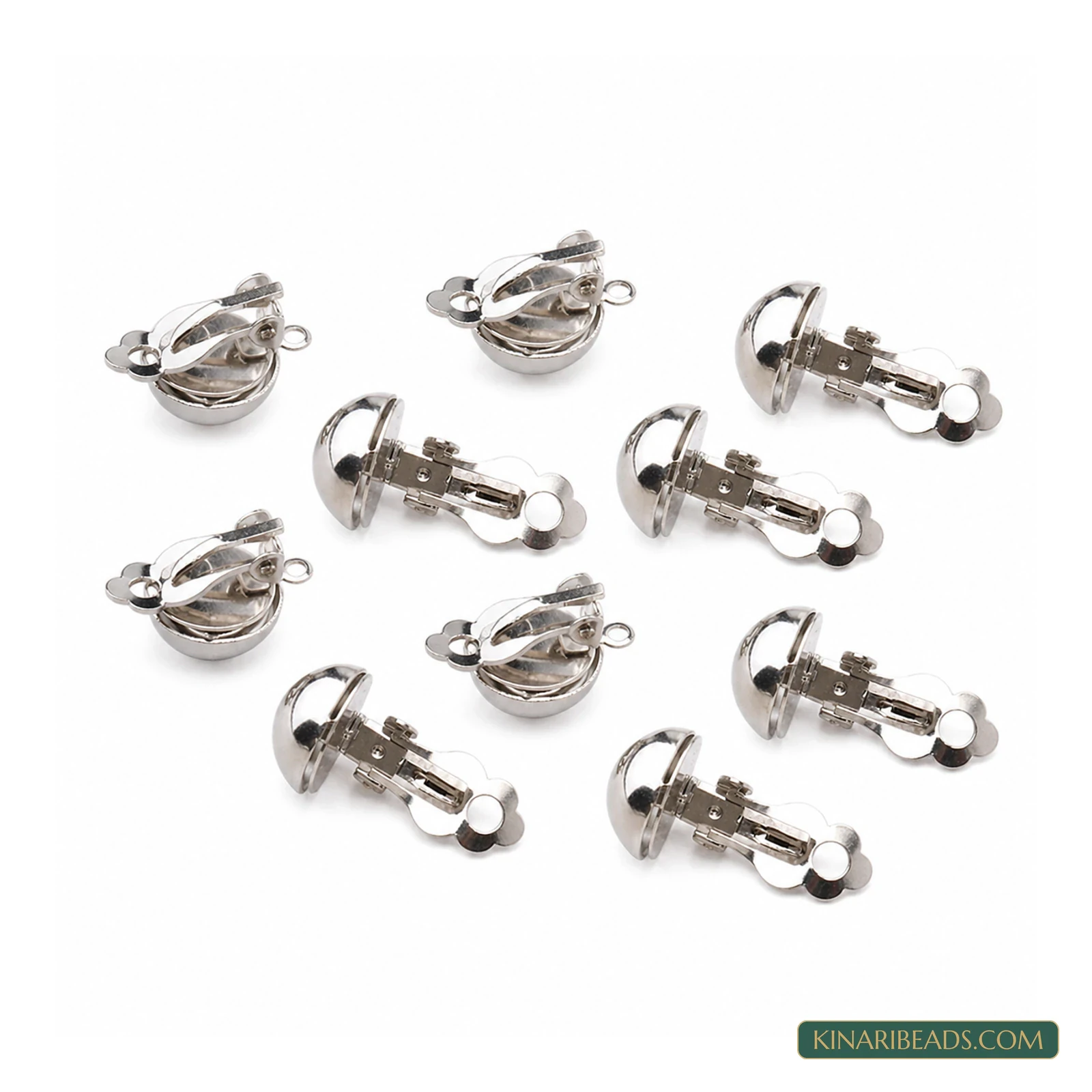 Silver Clip-On Earring Findings – 12mm, 10 Pack