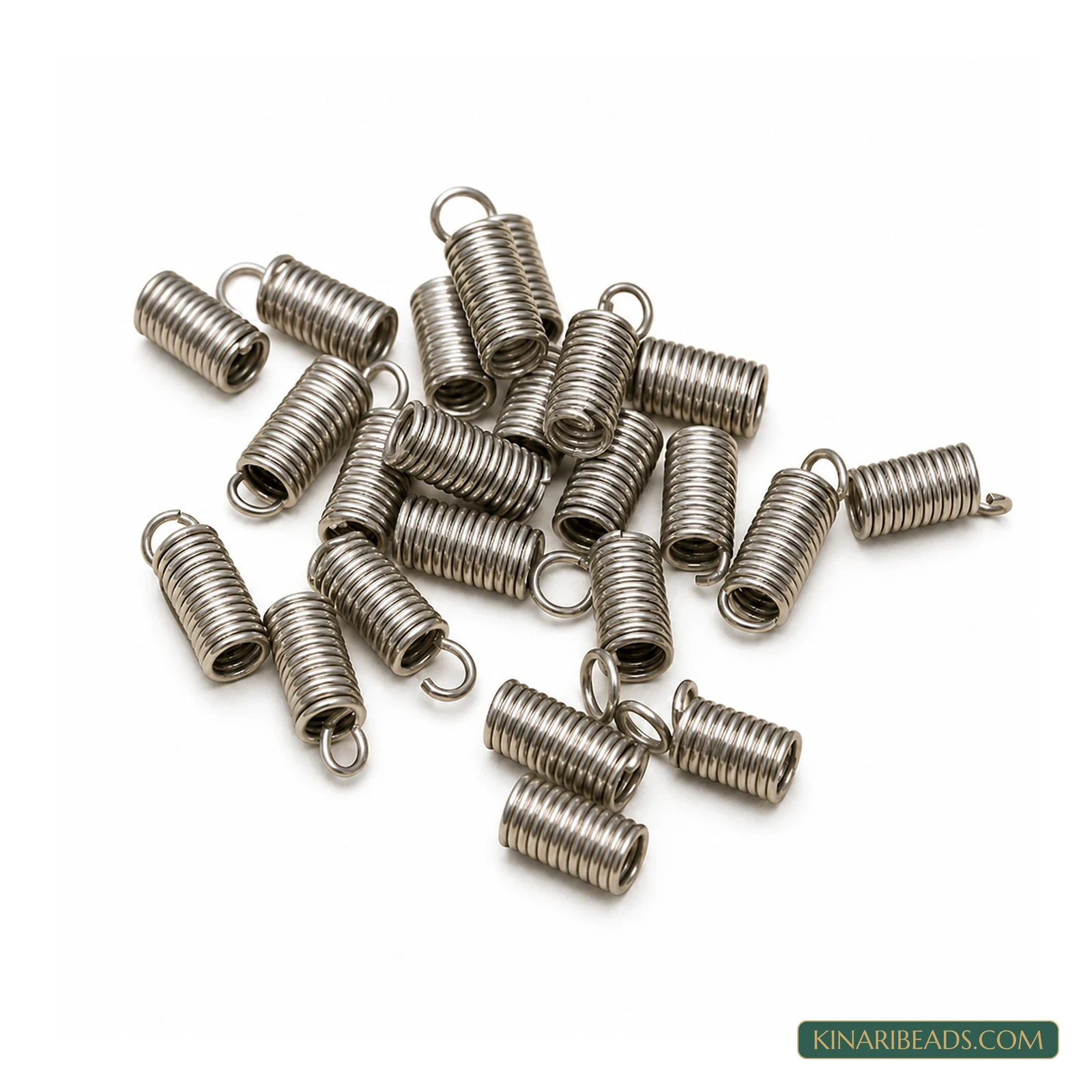 Silver Coil Spring Cord Ends – 10mm, 50g product image